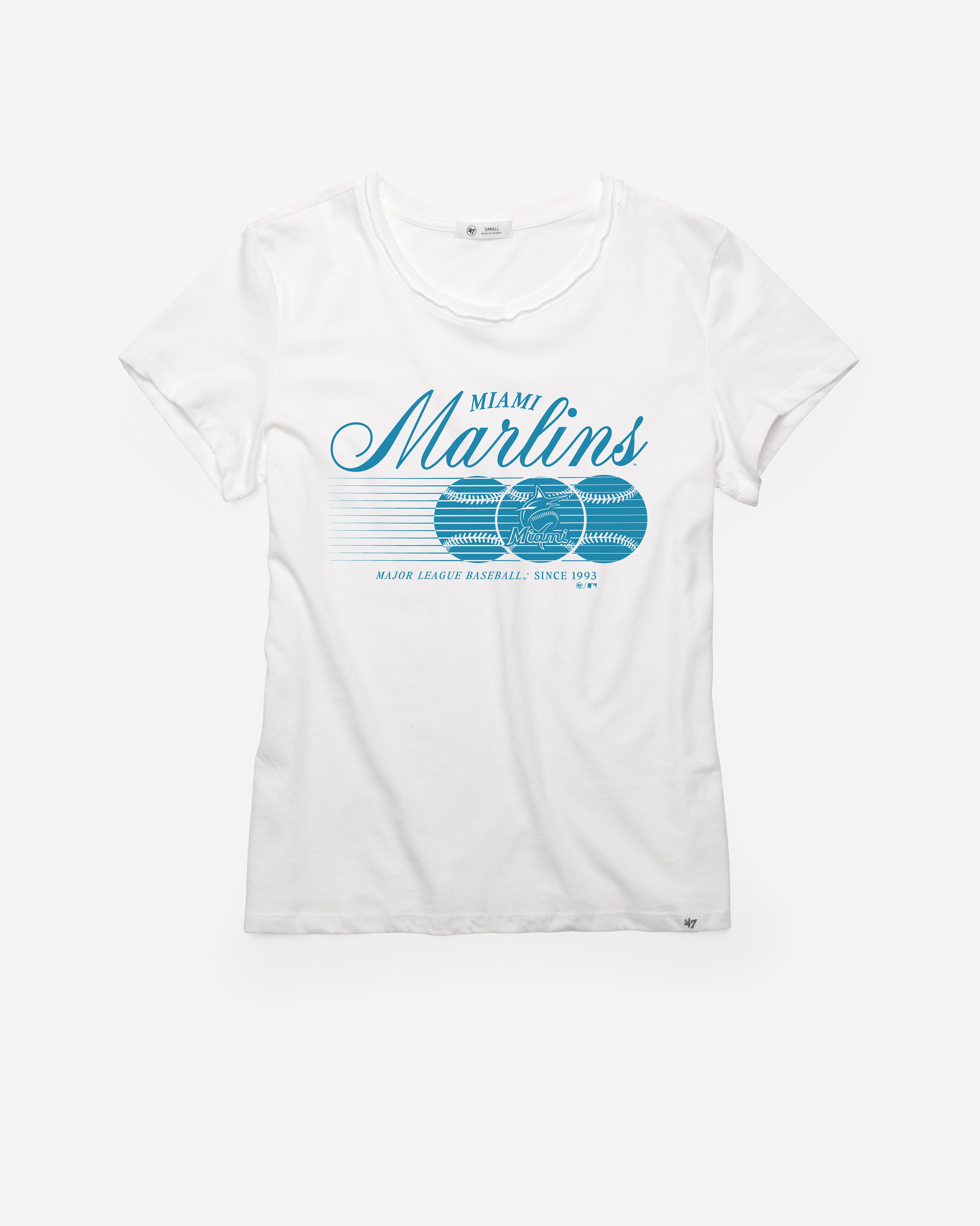 47-brand-frankie-tee-miami-marlins-t-shirt-white-wash-damen image 1