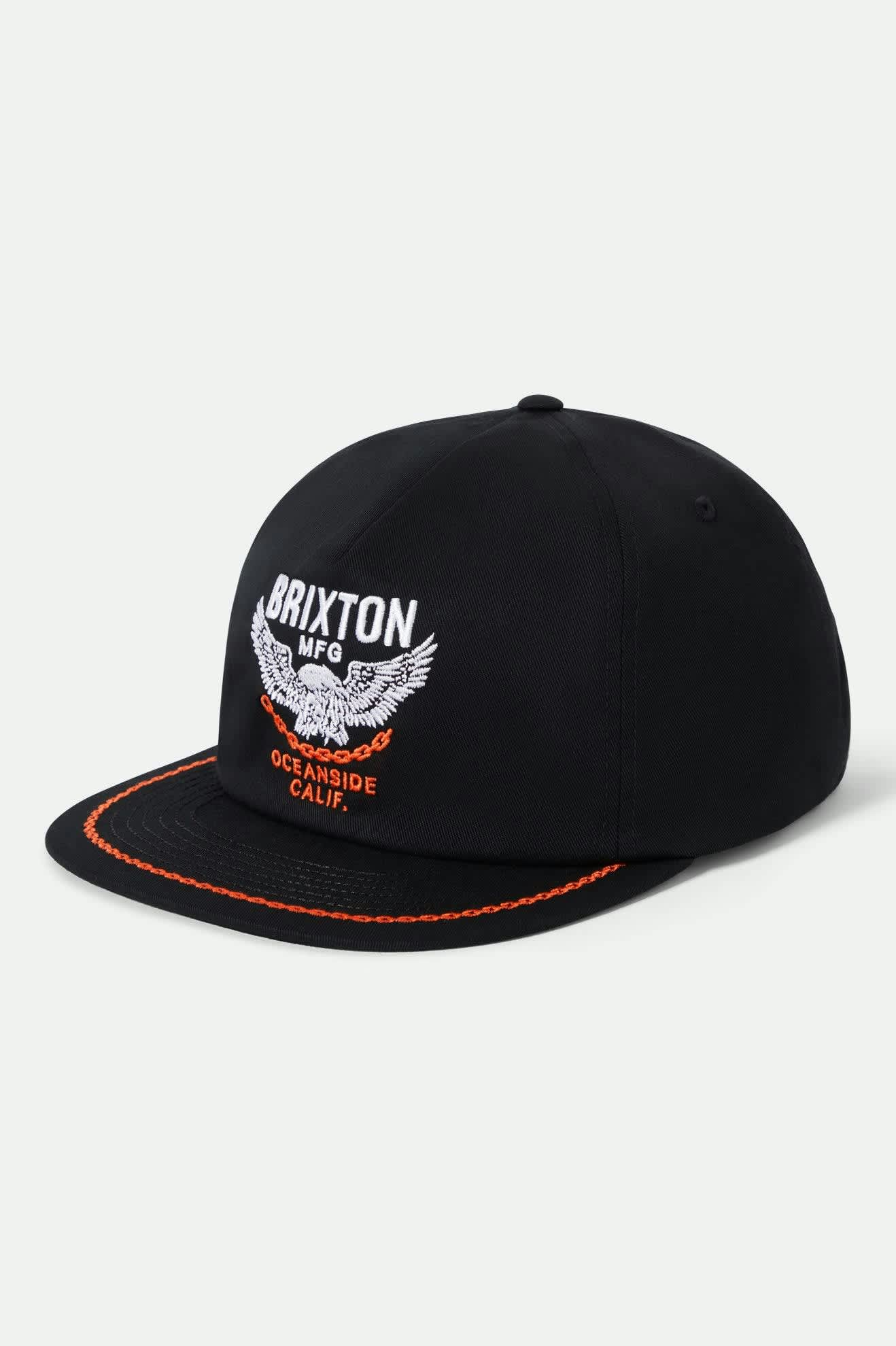 brixton-waller-snapback-black-5-panel-cap-baumwolle image 1