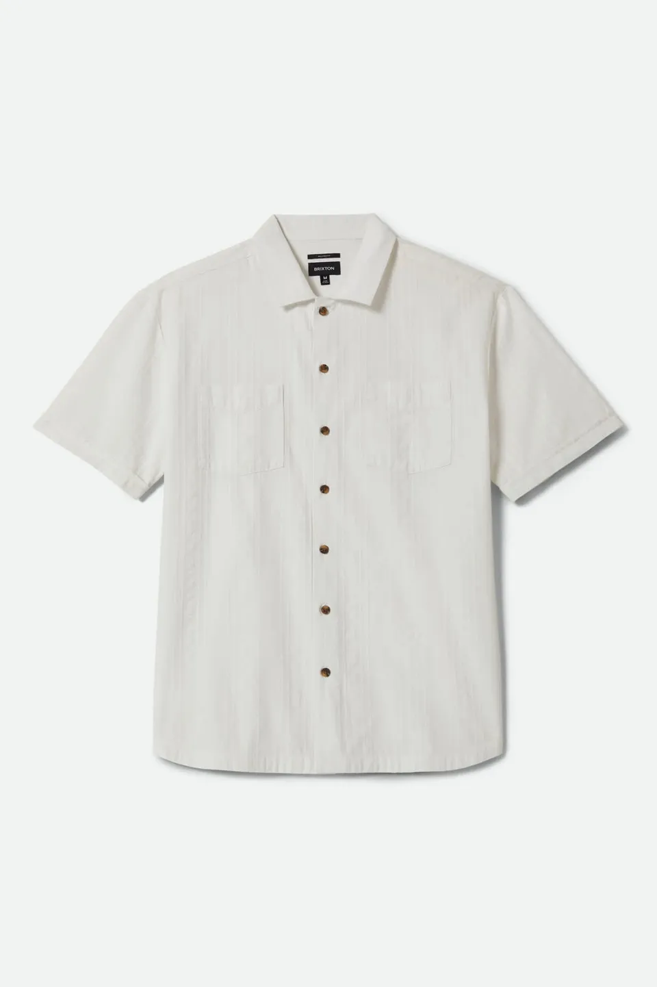 brixton-vintage-kurzarm-hemd-off-white-jacquard-stripe image 1