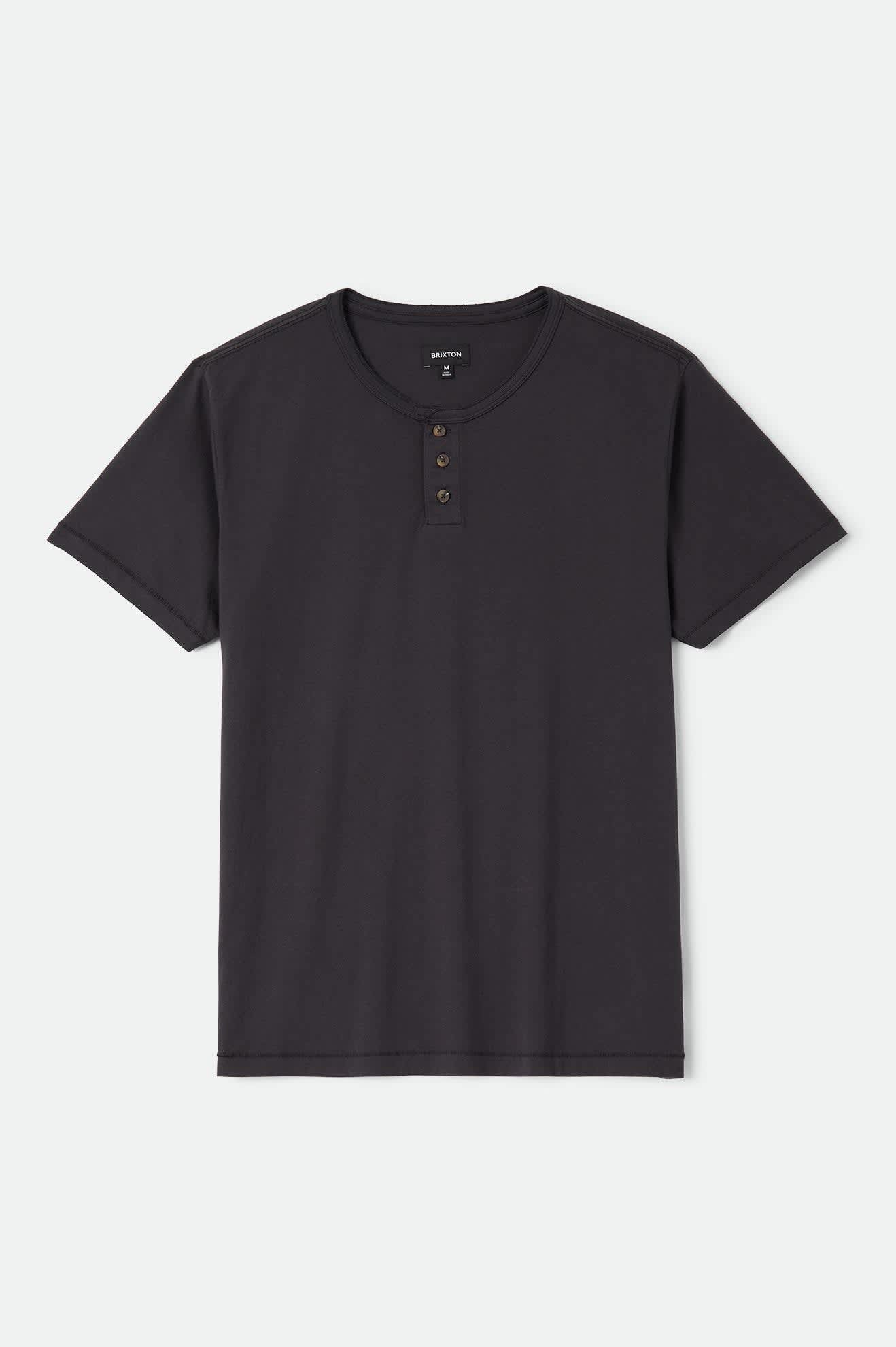 brixton-baseline-henley-t-shirt-schwarz-baumwolle image 1