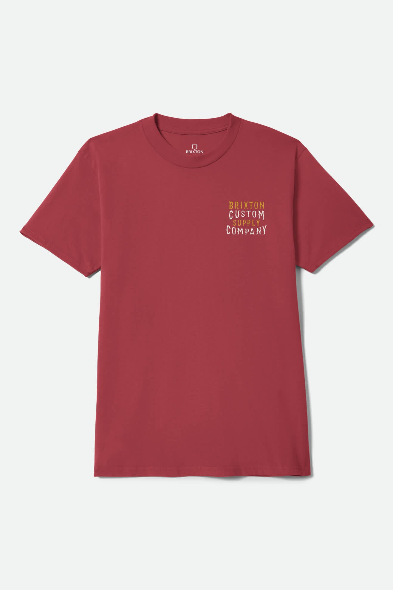 brixton-wheaton-t-shirt-robust-red-worn-wash-mit-print image 2