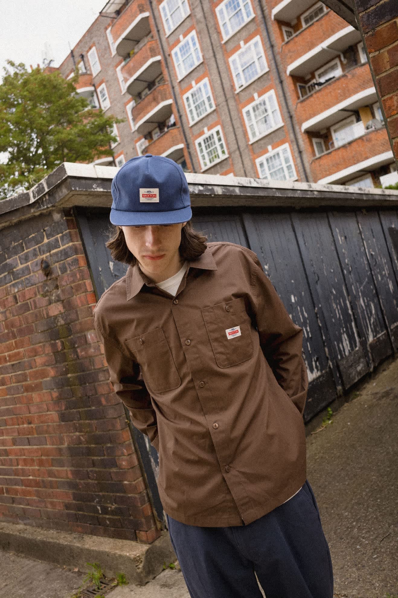 brixton-trademark-adjustable-cap-washed-navy-baumwolle image 3