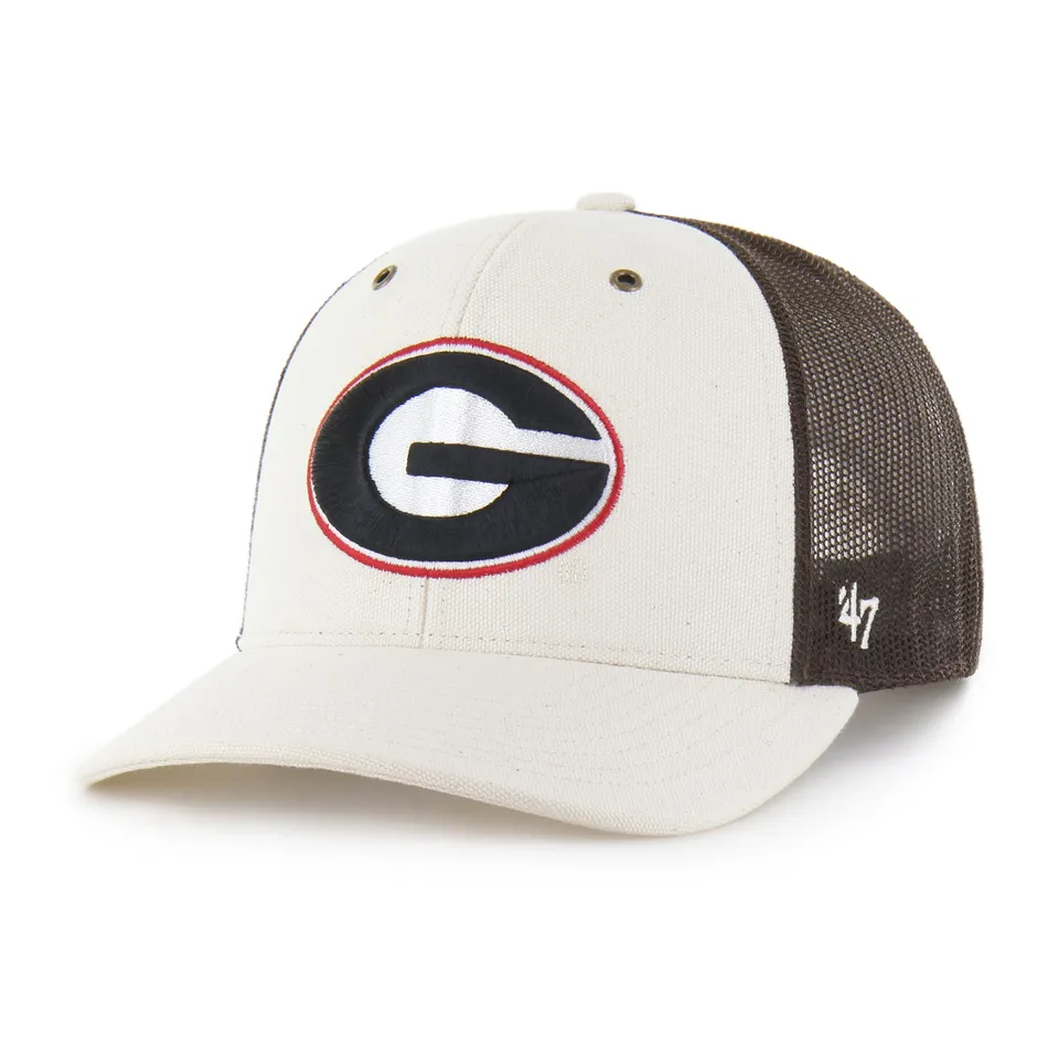 47-brand-georgia-bulldogs-carhartt-trucker-cap-natural-snapback image 1