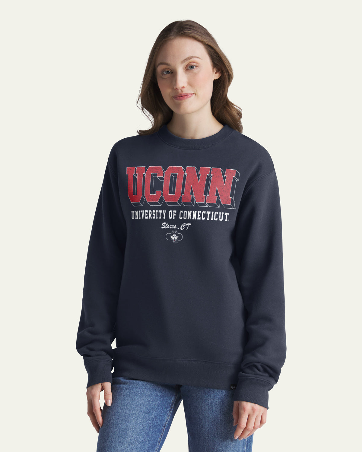 47-foundation-uconn-standing-everyday-crew-sweatshirt-navy image 3
