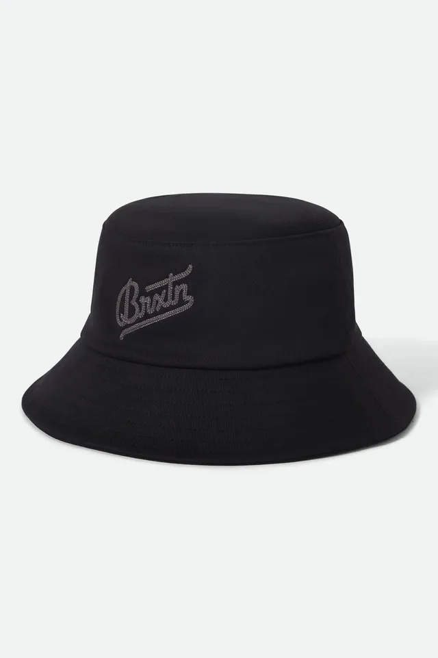 brixton-eldon-bucket-hat-schwarz-packbar-baumwolle image 1