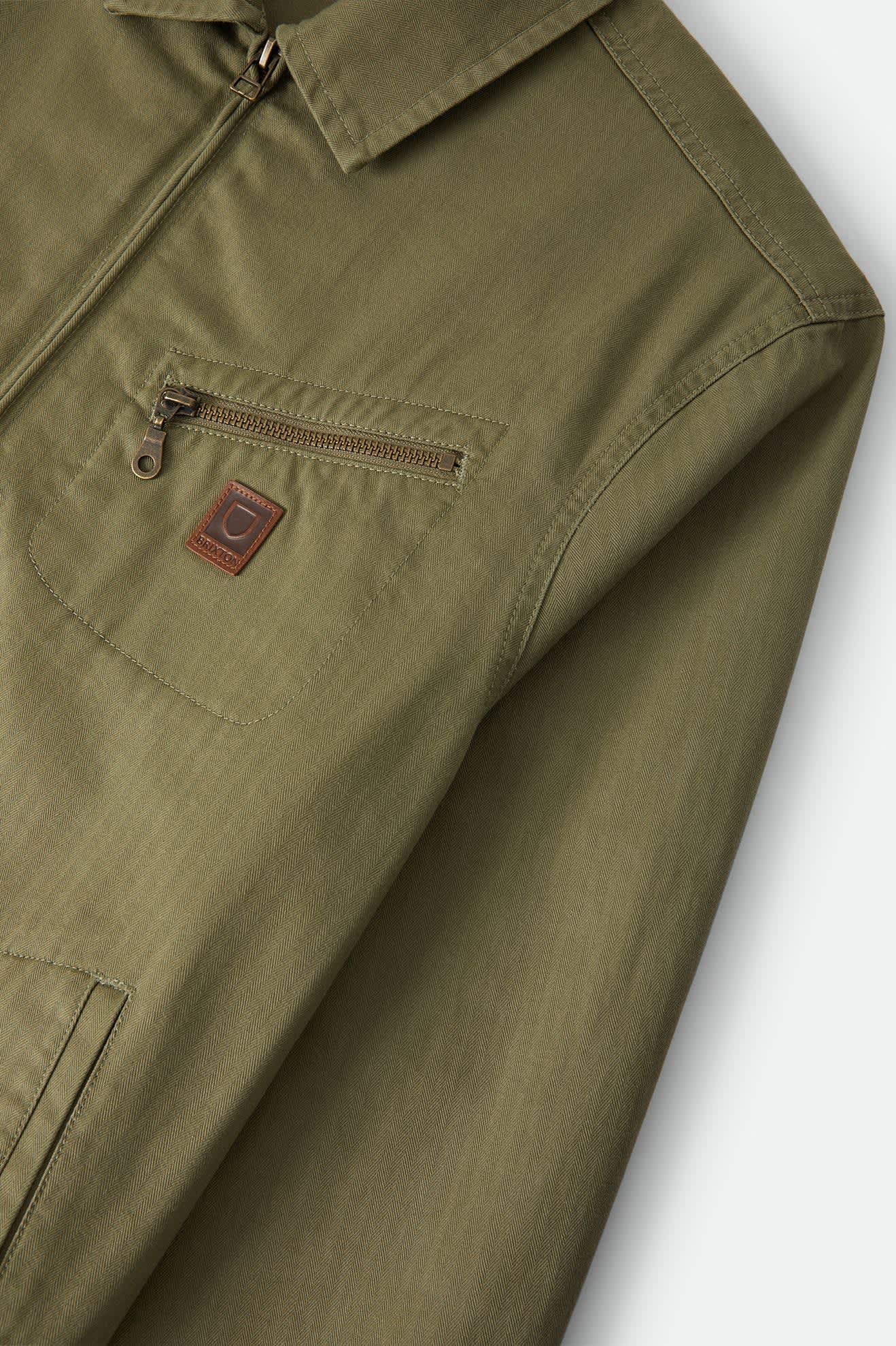 brixton-mechanic-garage-zip-jacke-olive-surplus-canvas image 7