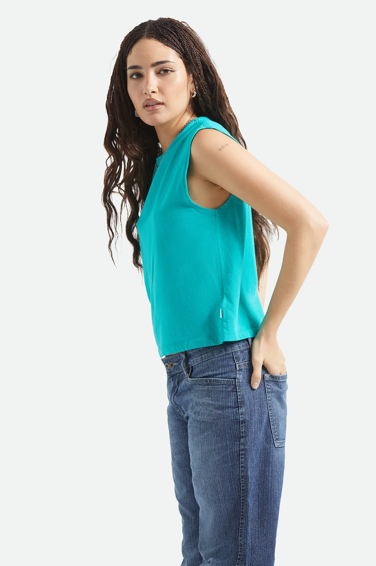 brixton-carefree-muscle-tank-retro-green-bio-baumwolle image 3