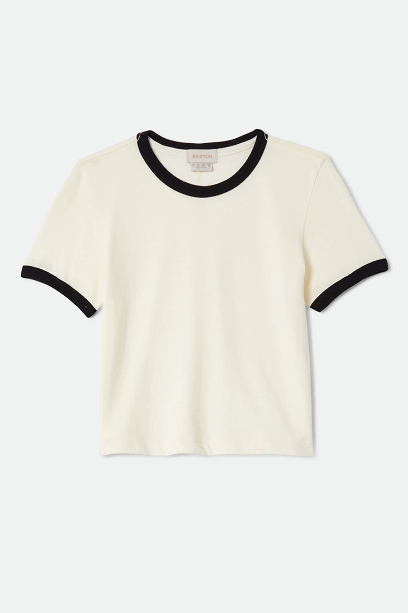 brixton-carefree-organic-ringer-t-shirt-off-white-black image 2
