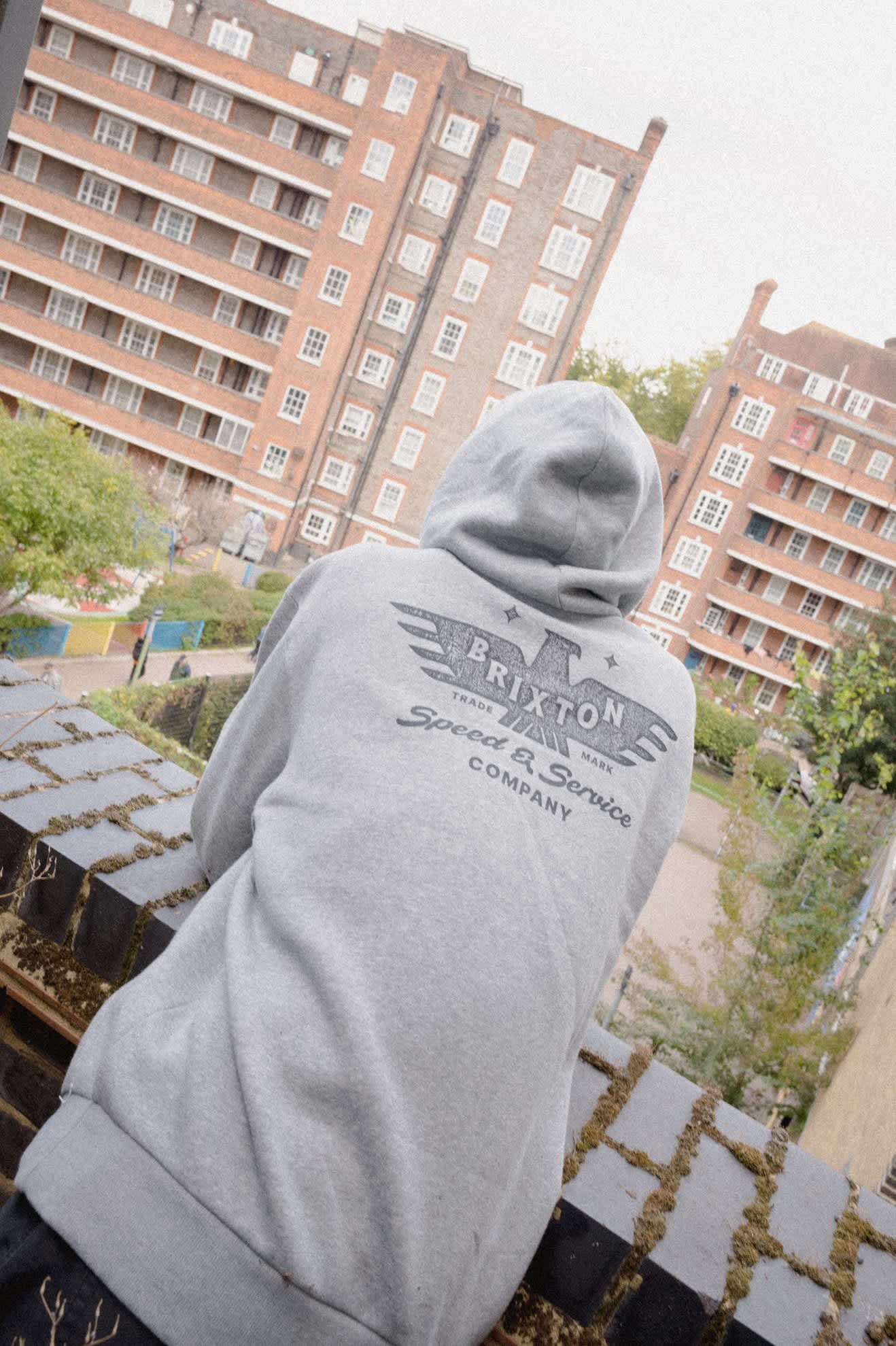 brixton-ewing-hood-hoodie-heather-grey-baumwollfleece image 2