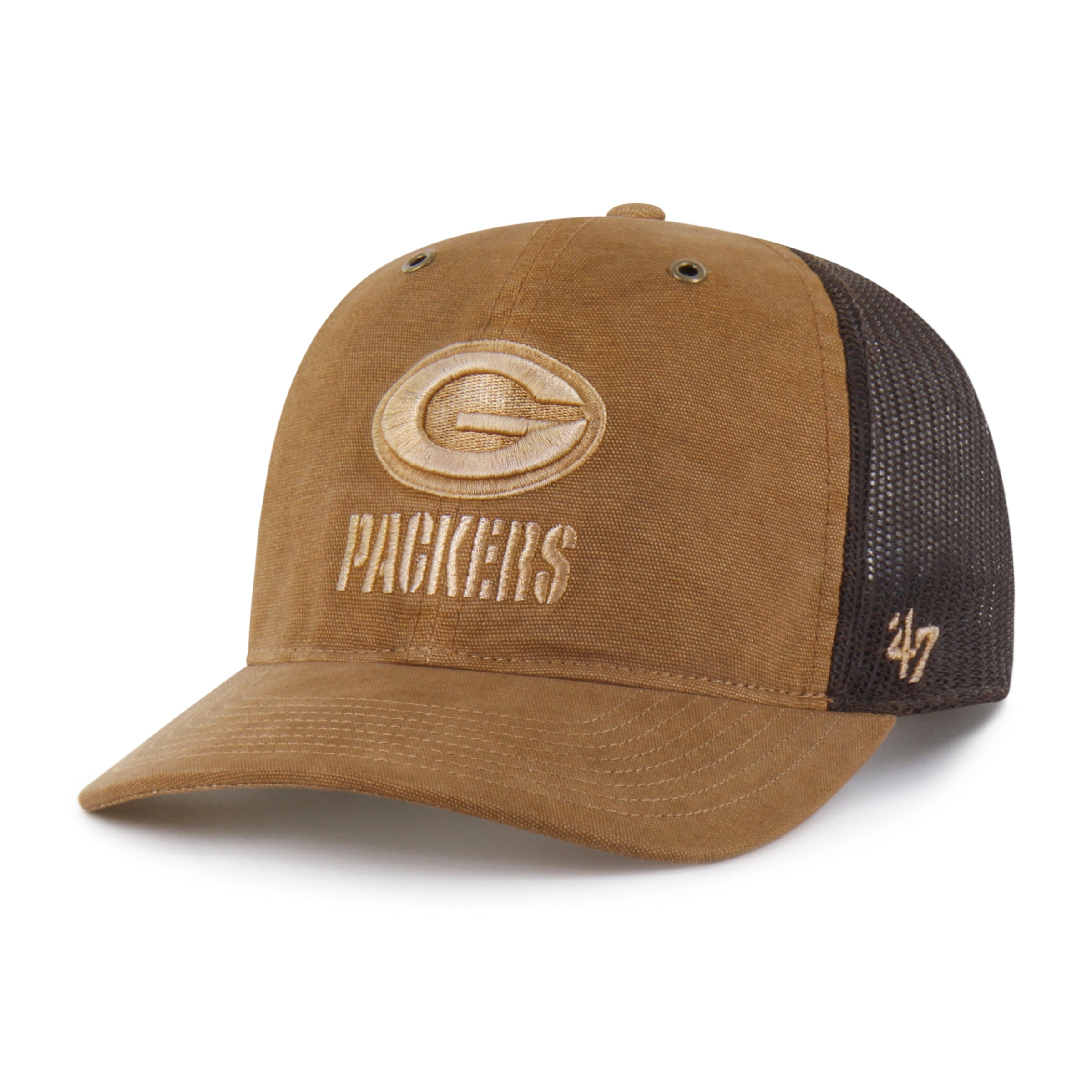 47-brand-green-bay-packers-carhartt-47-trucker-cap-braun-snapback image 4