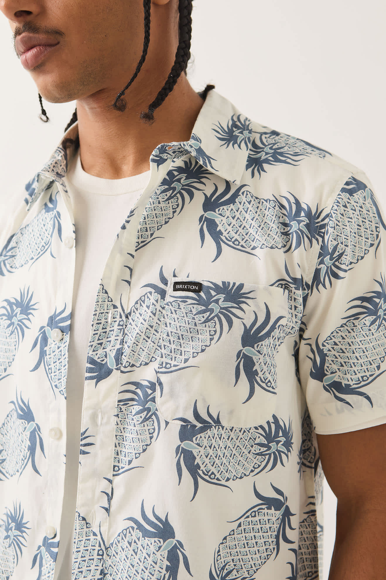 brixton-charter-print-shirt-off-white-pineapple-kurzarmhemd image 5