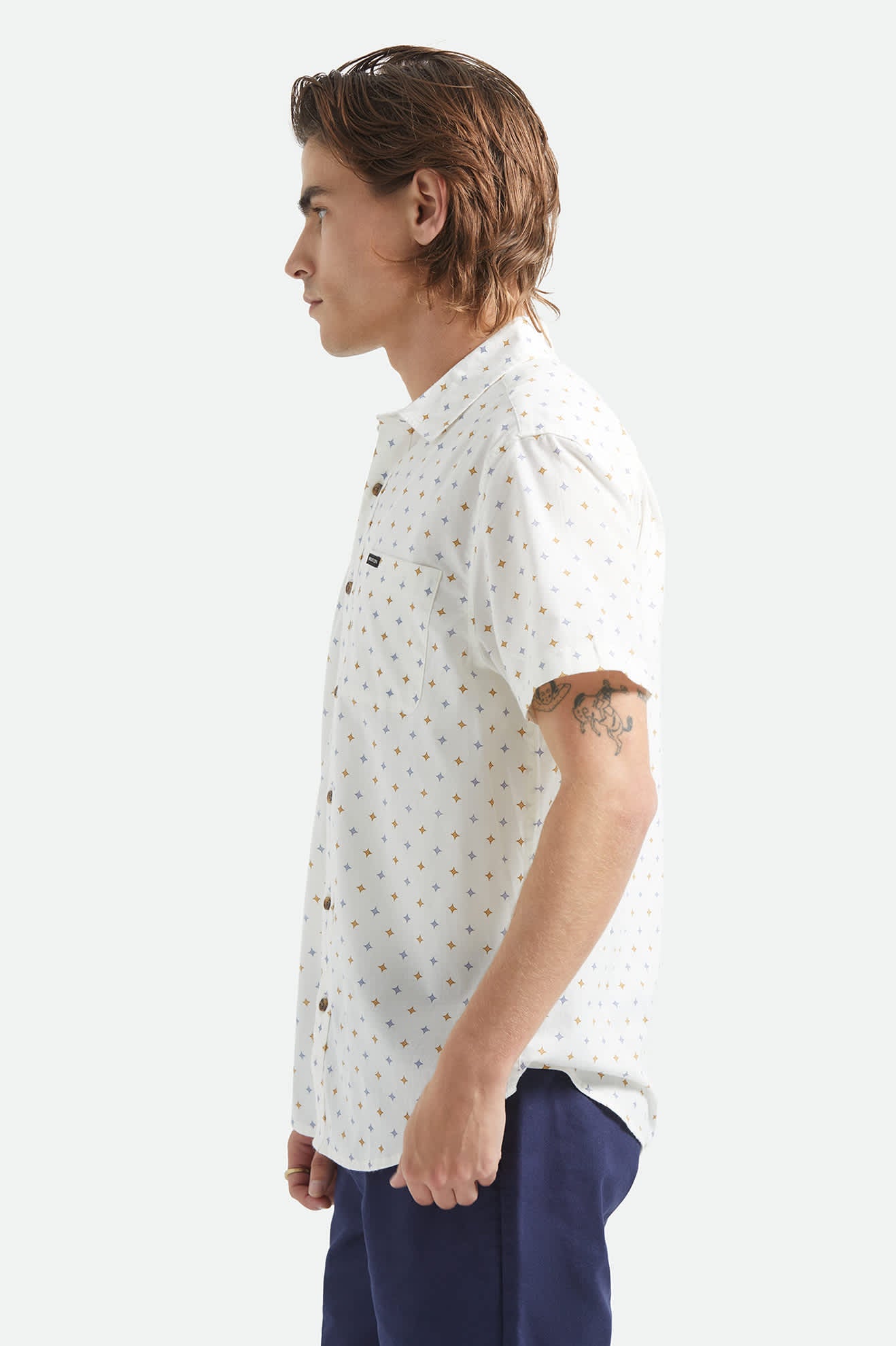 brixton-charter-kurzarmhemd-off-white-multi-diamond-stretch image 3