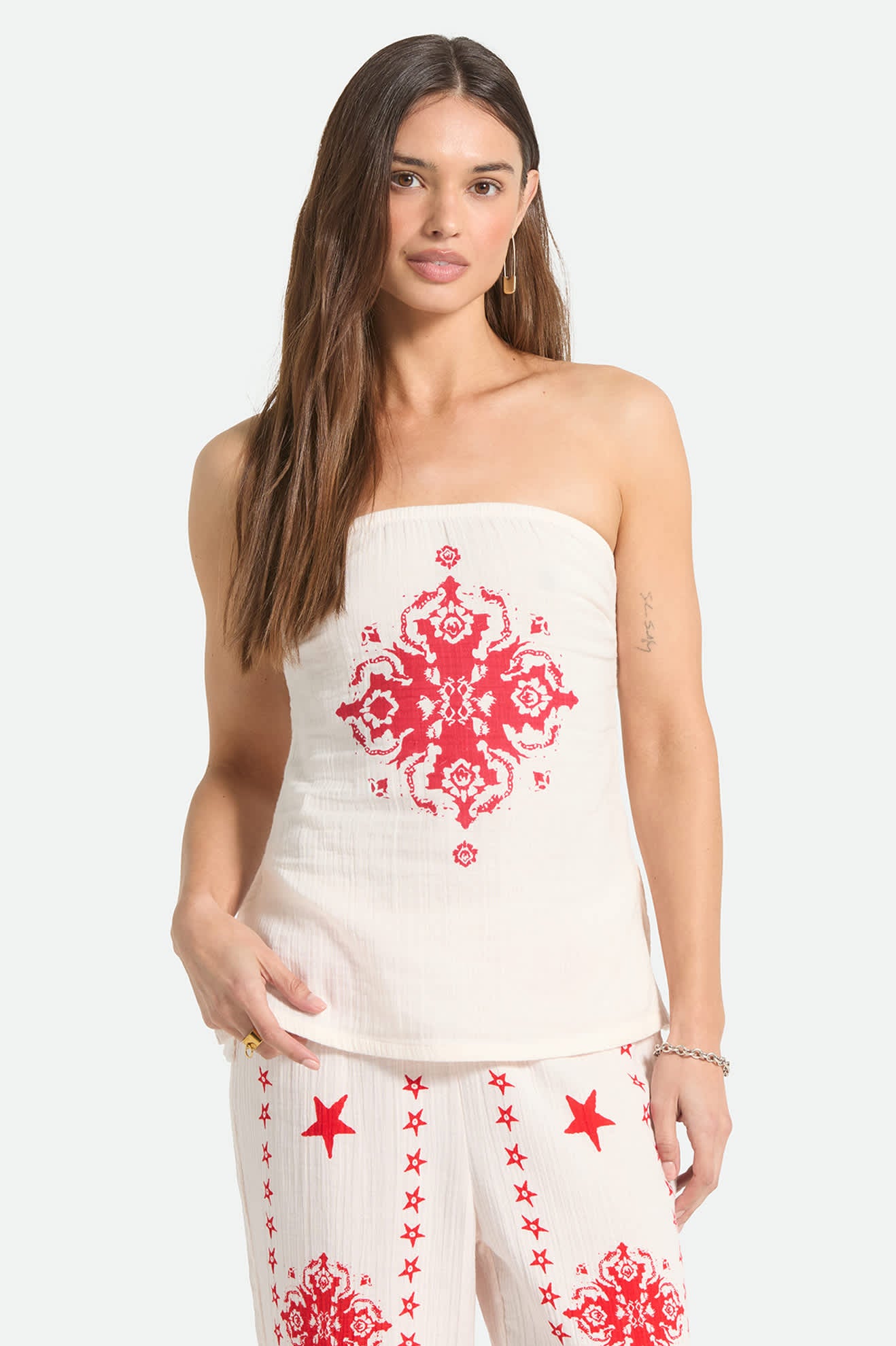 brixton-lola-tube-top-baumwolle-wei-rot image 1