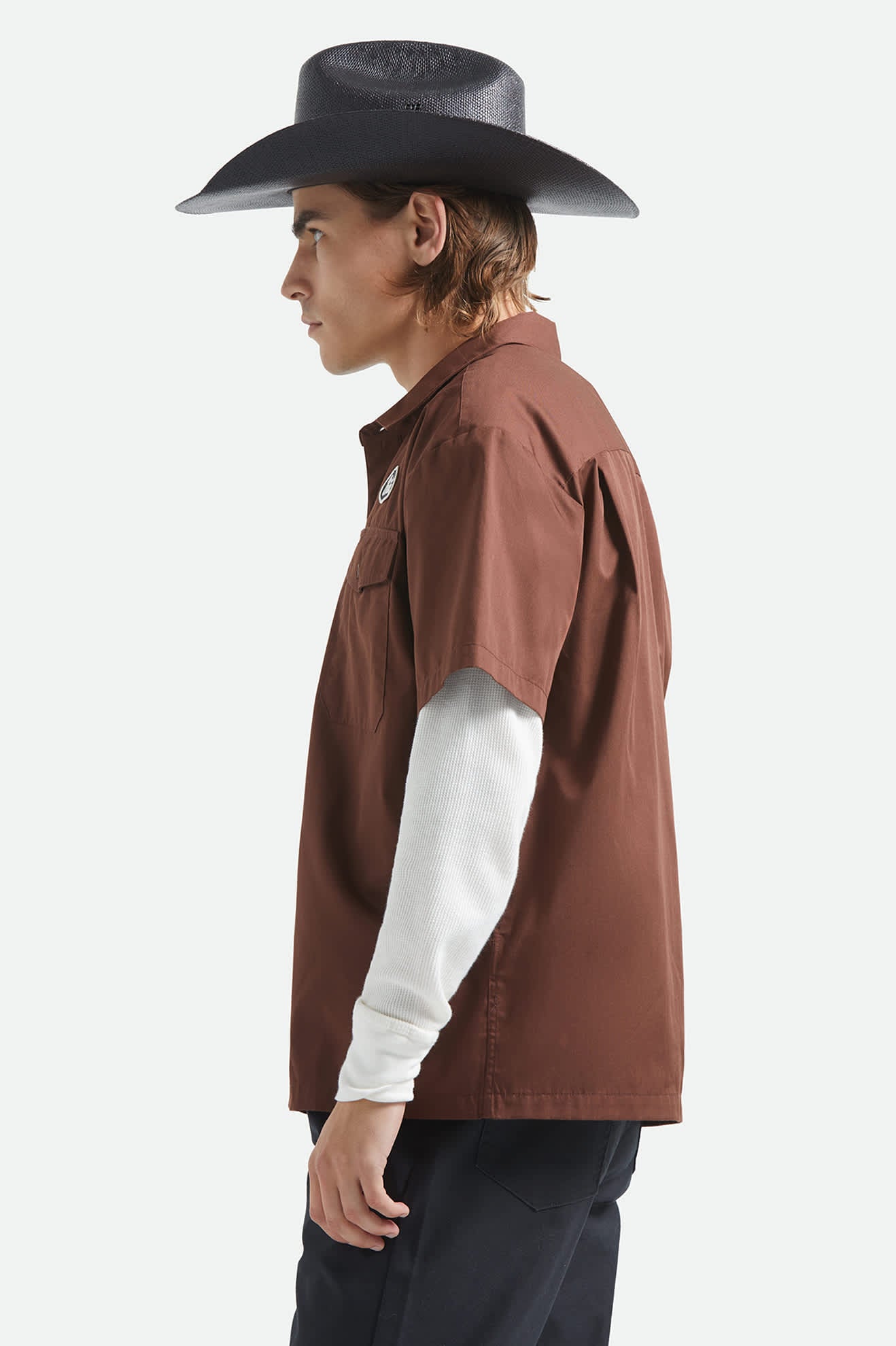 brixton-builders-olson-kurzarm-hemd-chocolate-twill image 3