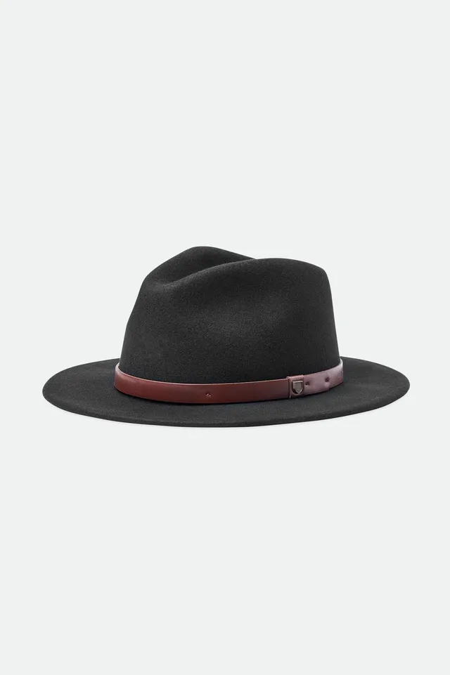 brixton-messer-fedora-filzhut-schwarz-wollfilz image 1
