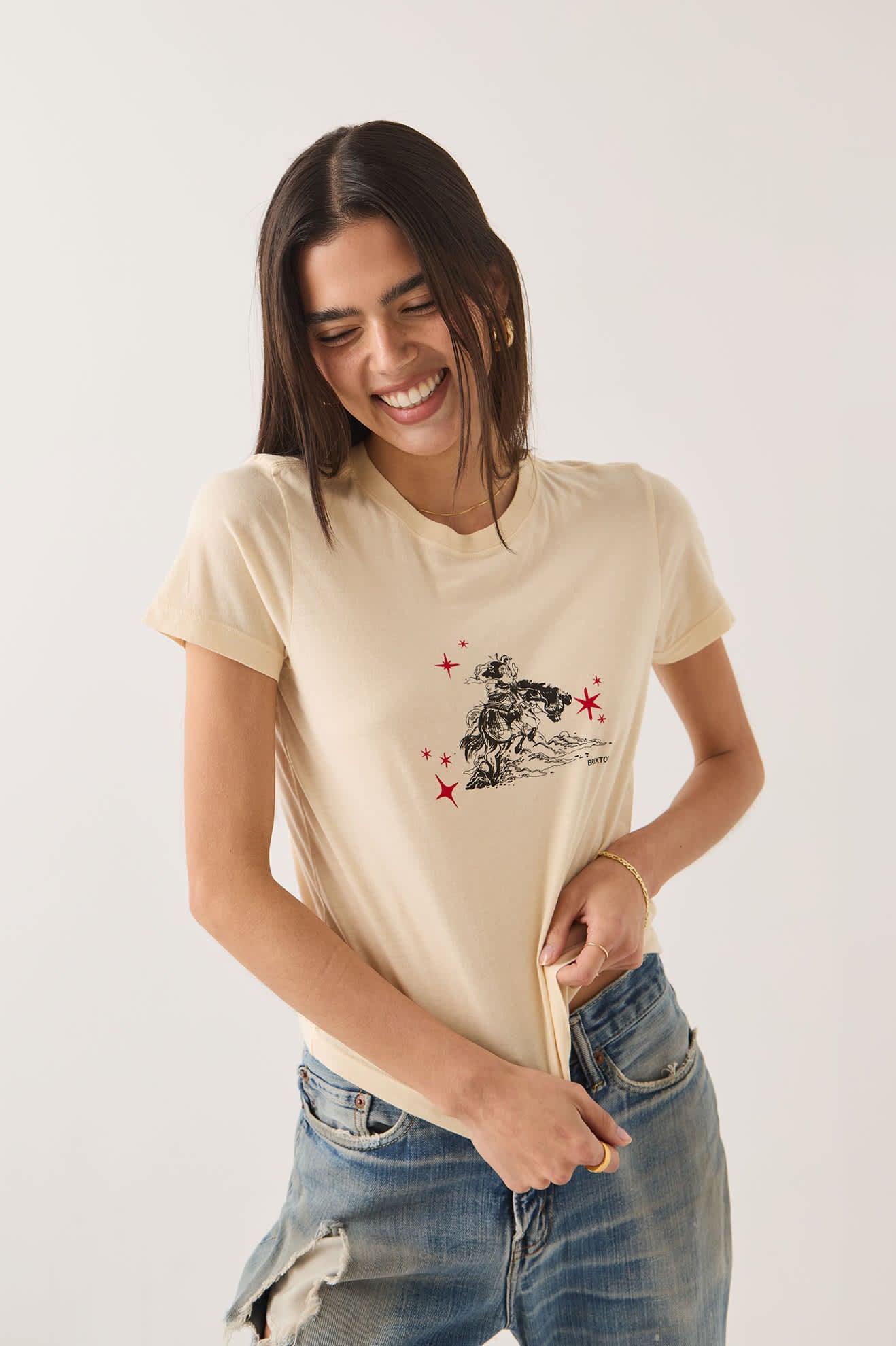 brixton-mid-century-ranch-slim-crew-t-shirt-whitecap-baumwolle image 4