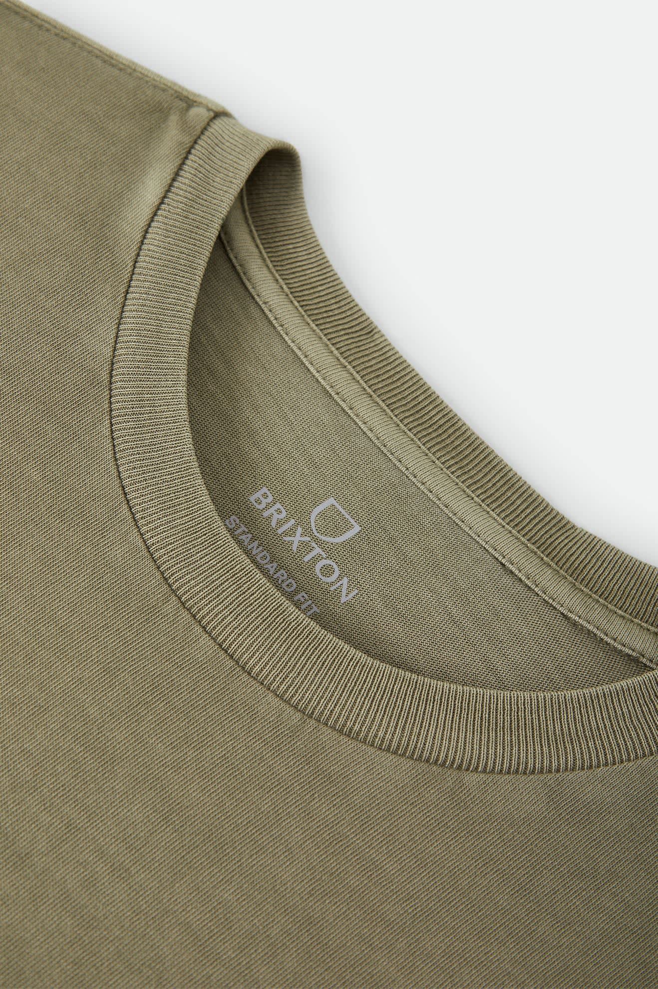 brixton-rockton-t-shirt-herren-olive-surplus-worn-wash-baumwolle image 3