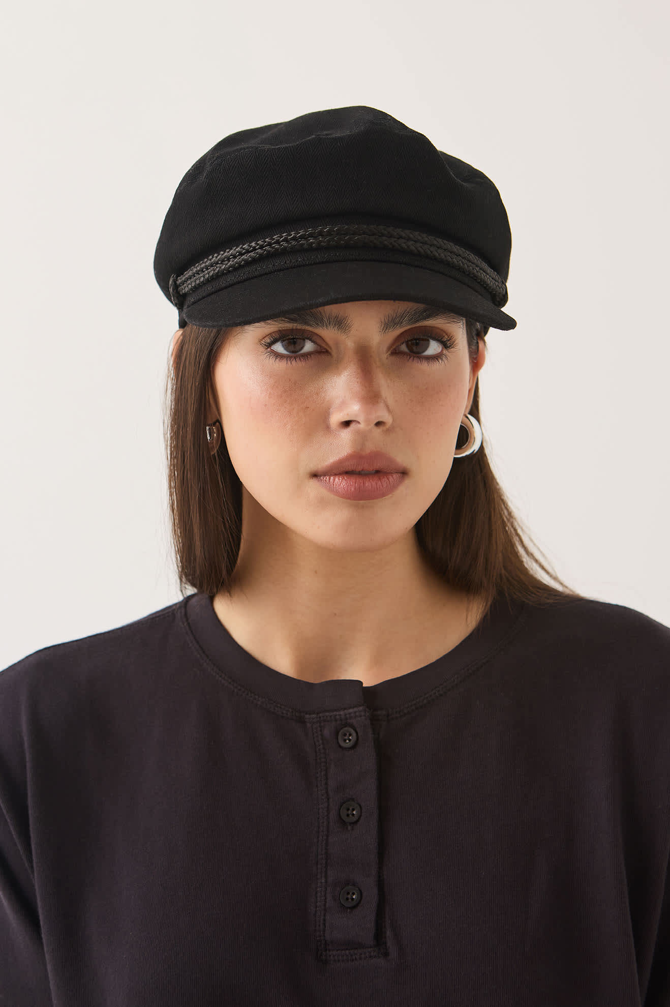 brixton-fiddler-fisherman-cap-schwarz-baumwolle image 2