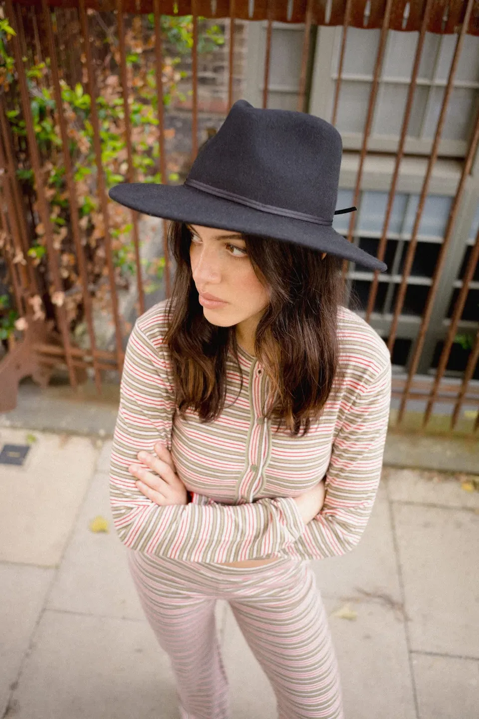 brixton-bixby-cardigan-green-multi-stripe-baumwollstrick image 1
