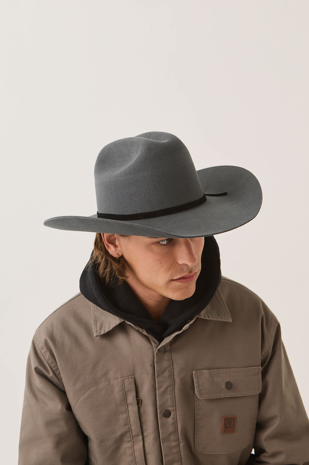 brixton-laredo-wthr-guard-cowboyhut-asphalt-wollfilz image 5