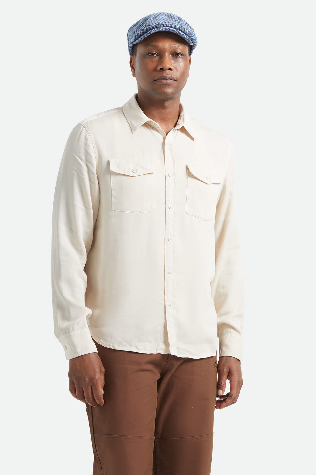 brixton-wayne-long-sleeve-hemd-whitecap-tencel image 2