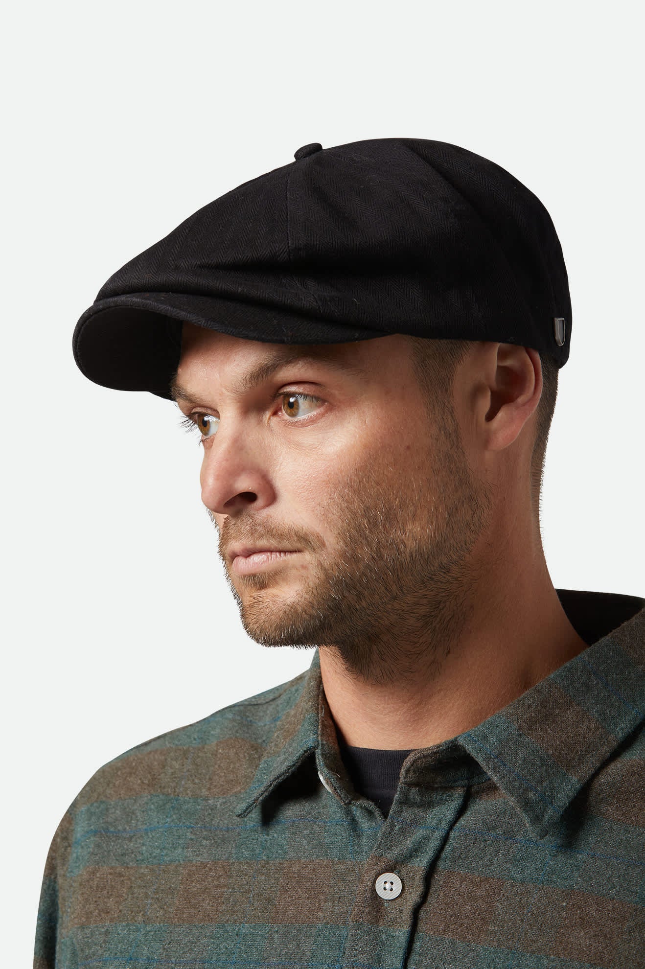 brixton-brood-newsboy-cap-schieberm-tze-schwarz-fischgrat image 4