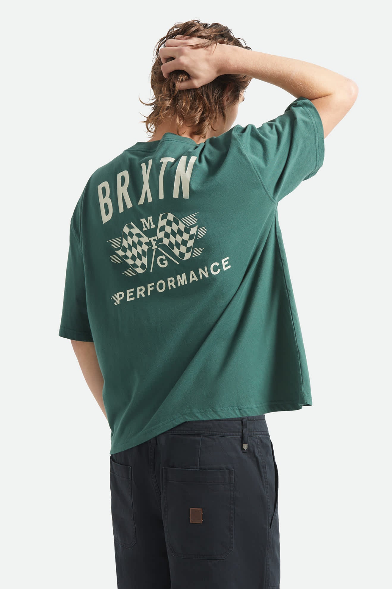 brixton-primary-cropped-shirt-primal-green-boxy image 4