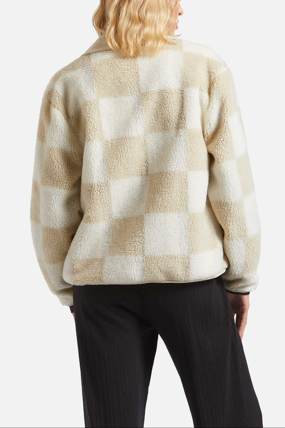 brixton-delilah-sherpa-jacke-white-natural-checker image 4