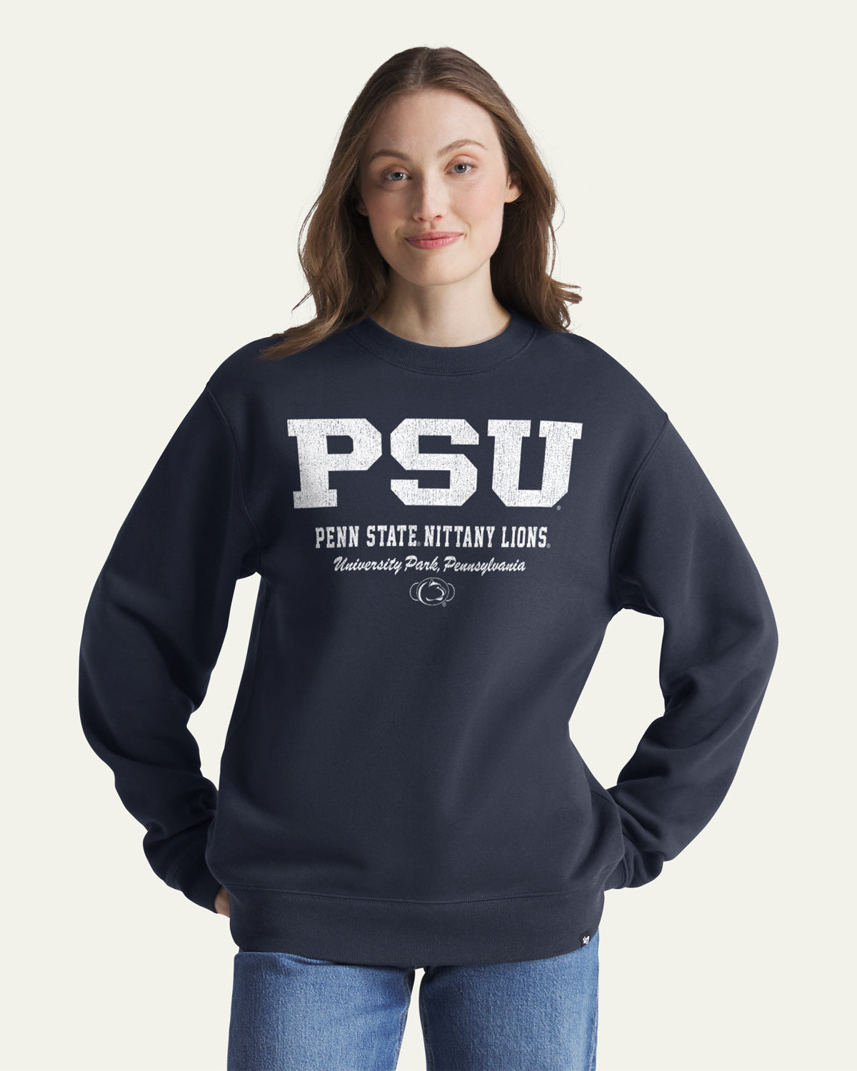 47-brand-everyday-crew-penn-state-sweatshirt-navy-baumwoll-fleece image 3