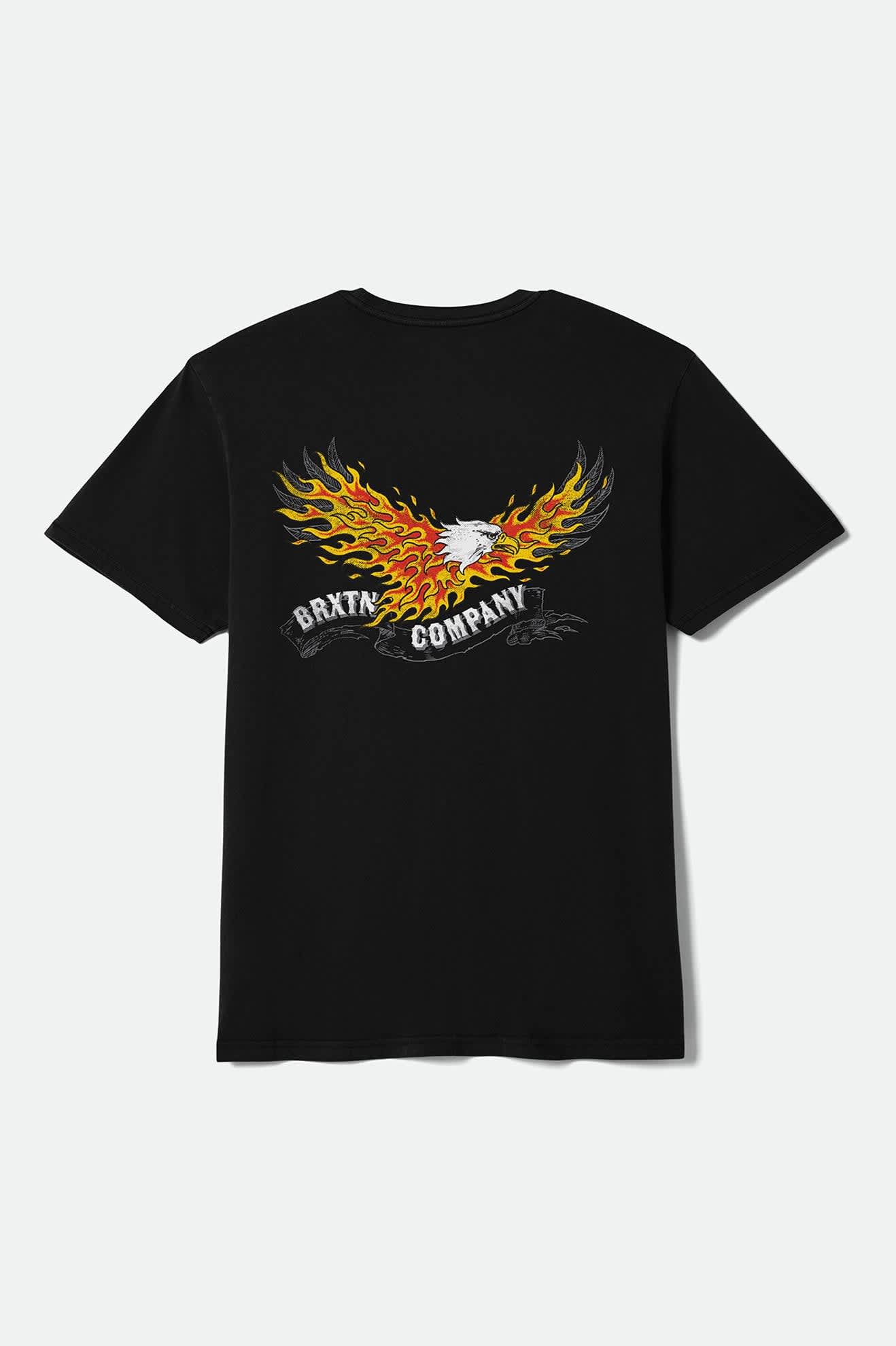 brixton-blazing-standard-t-shirt-schwarz-black-worn-wash-baumwolle image 2
