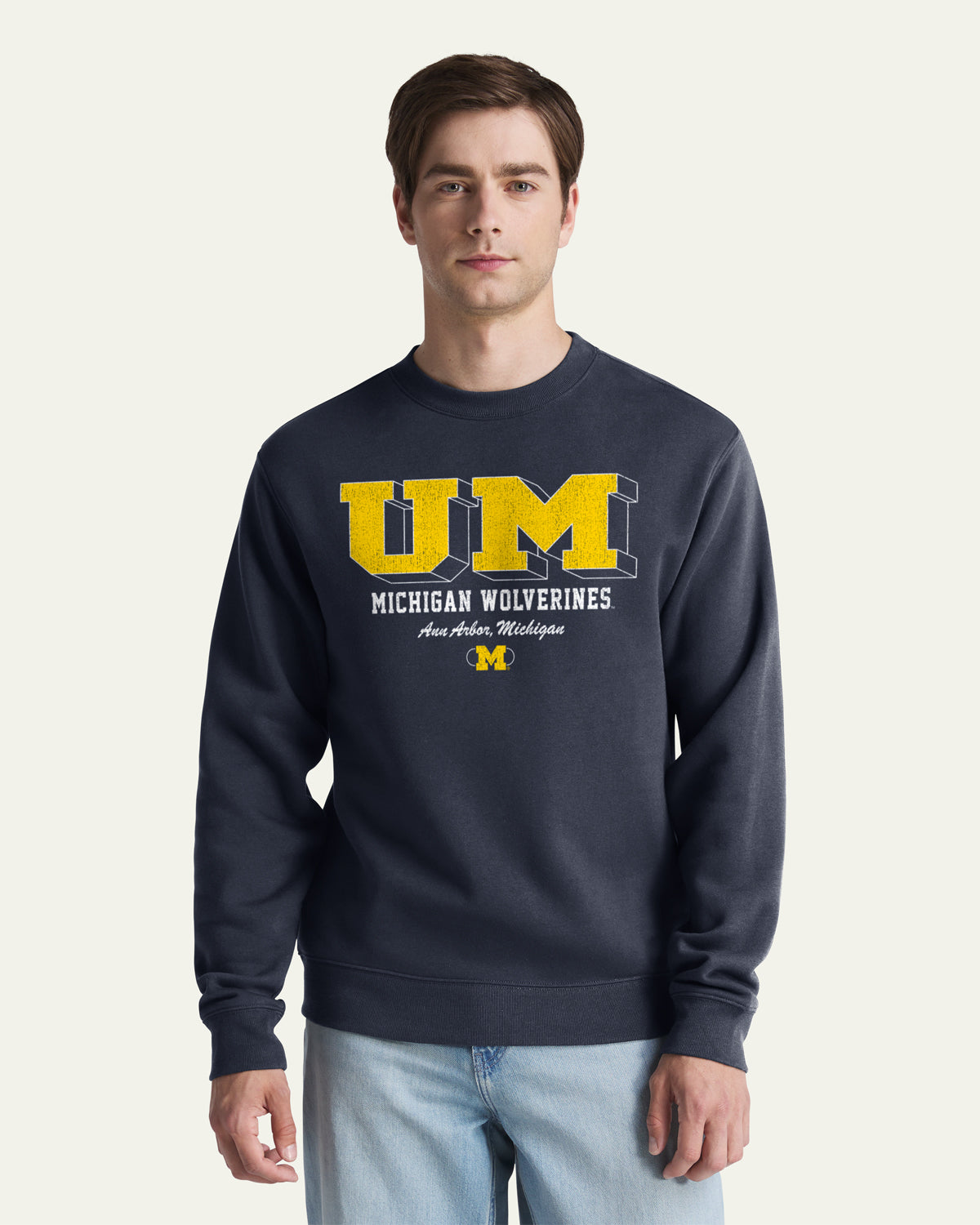 47-brand-michigan-everyday-crew-sweatshirt-navy-herren image 1