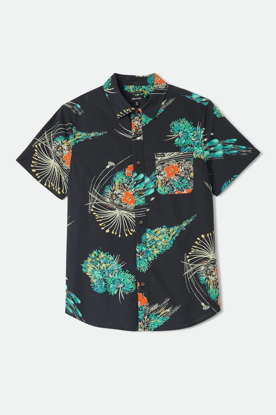 brixton-charter-print-hemd-black-floral-kurzarm image 1