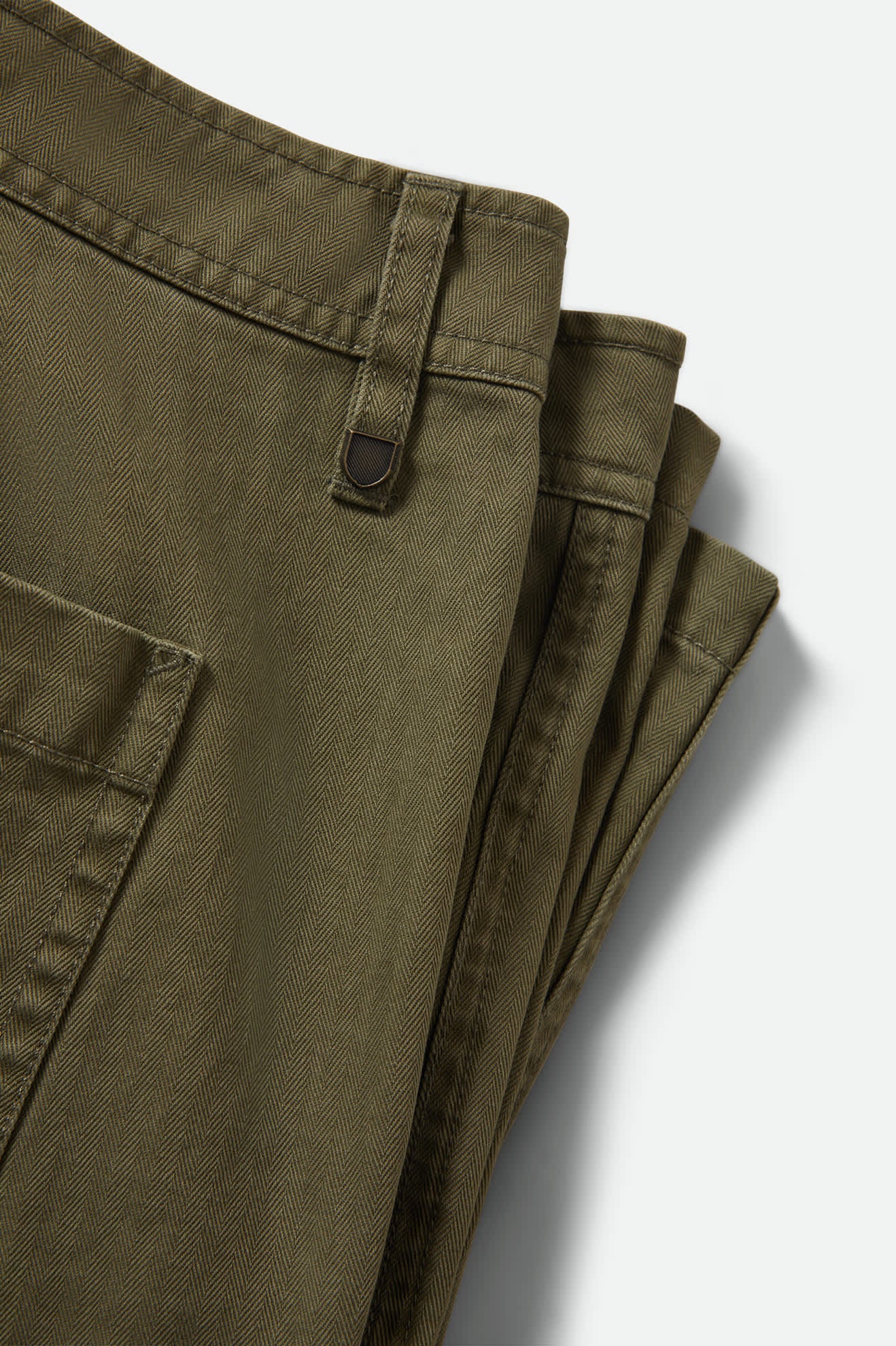 brixton-surplus-herringbone-shorts-washed-olive-green-7 image 8