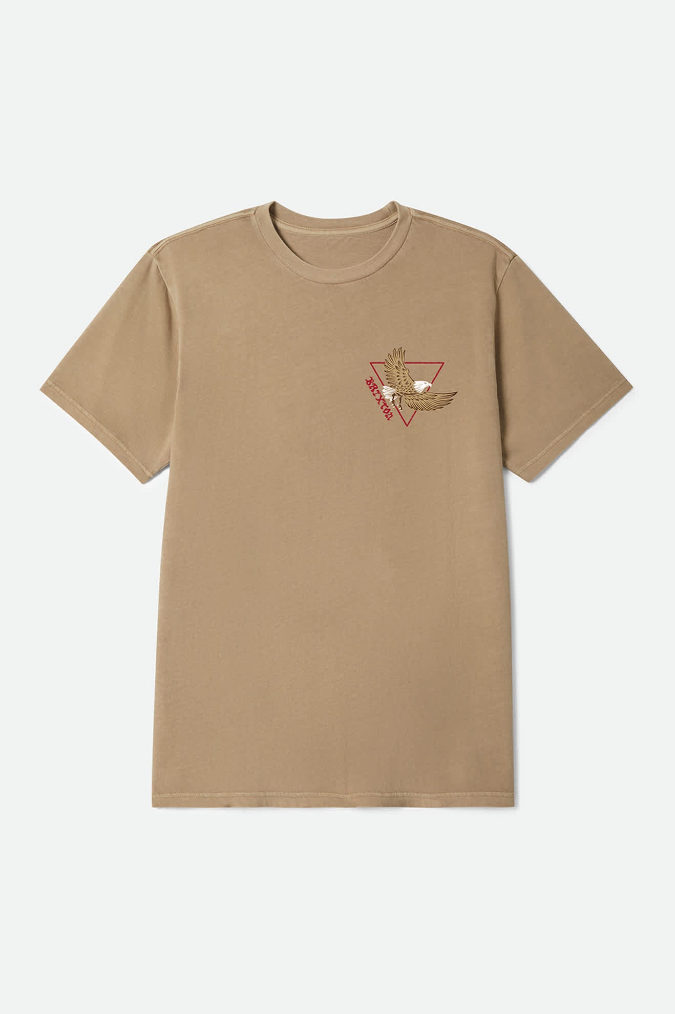 brixton-opal-standard-t-shirt-herren-taupe-adlerprint image 1