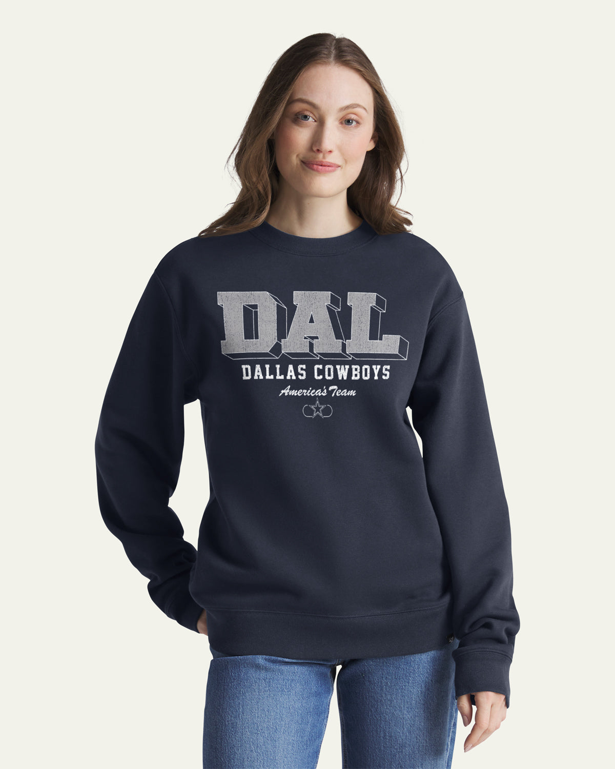 47-brand-47-everyday-crew-dallas-cowboys-sweatshirt-navy image 3