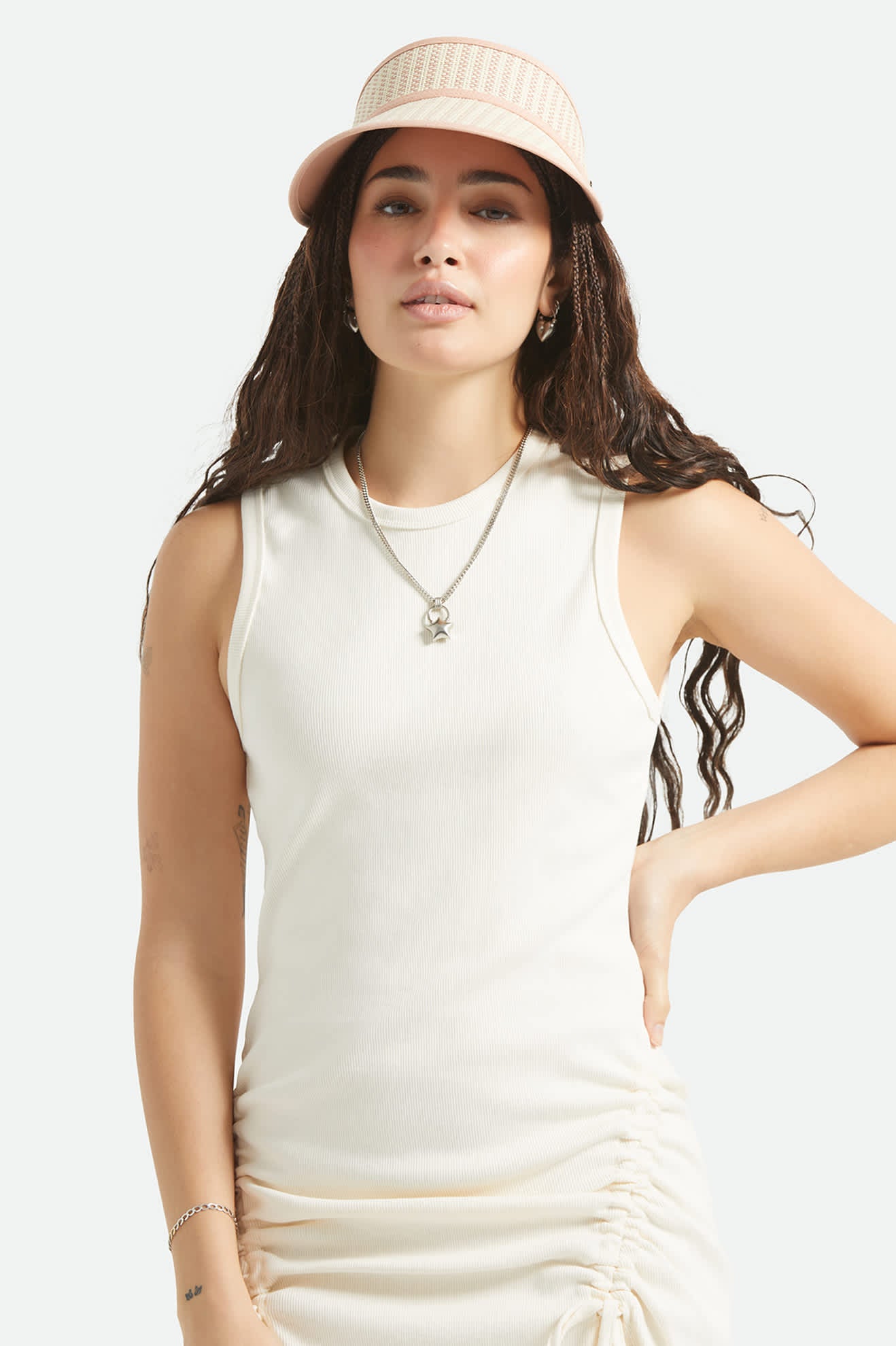 brixton-newport-straw-visor-sonnenblende-italian-clay-natural image 2