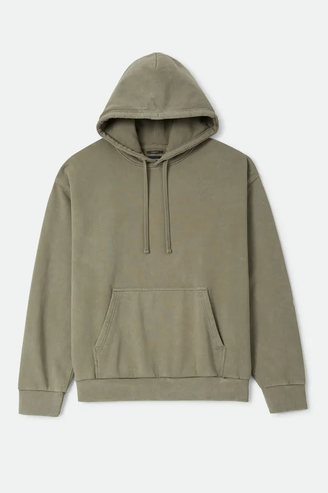 brixton-baseline-hood-hoodie-olive-surplus-vintage-wash image 1