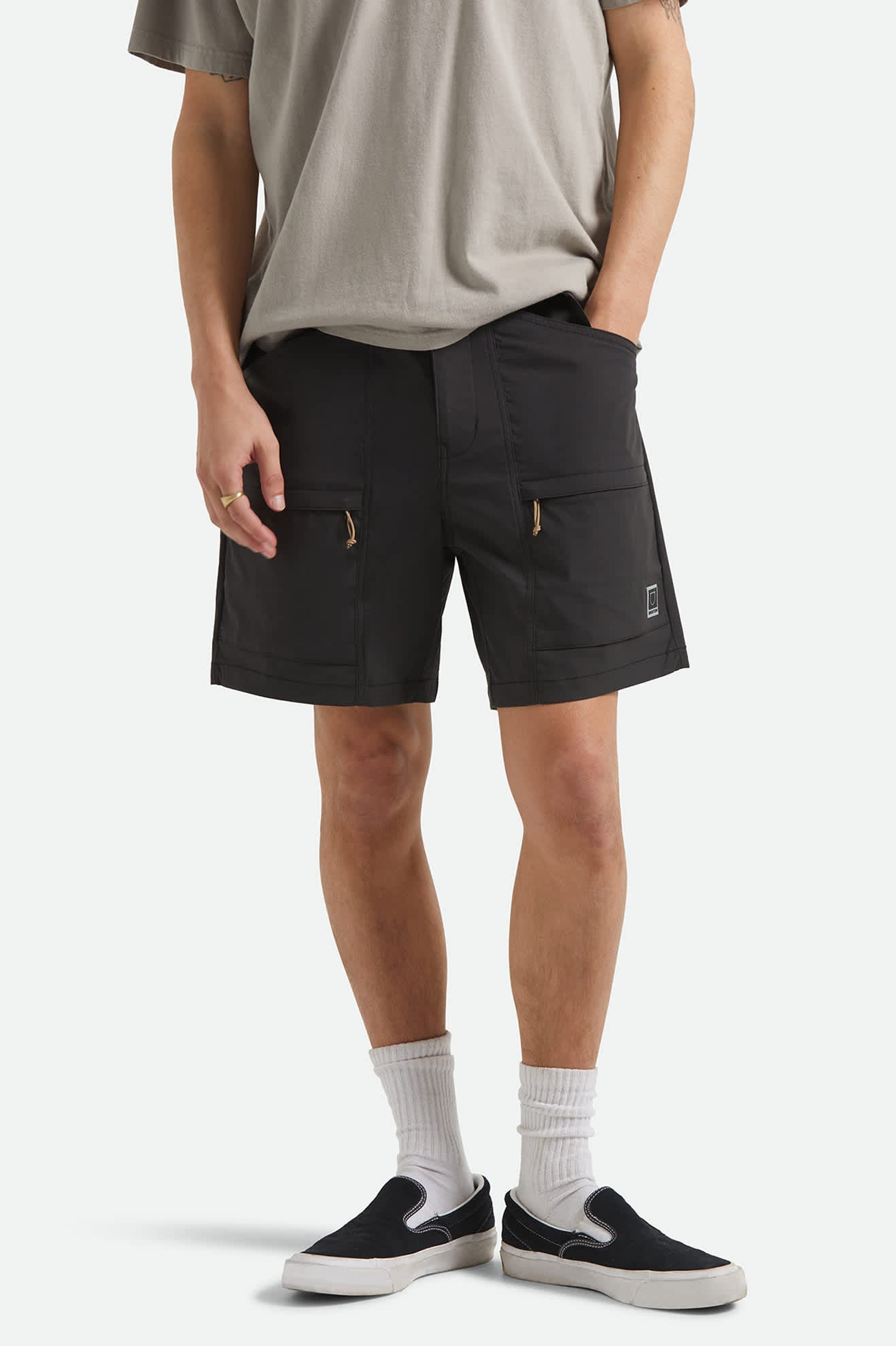 brixton-journey-utility-short-herren-schwarz-ripstop image 2