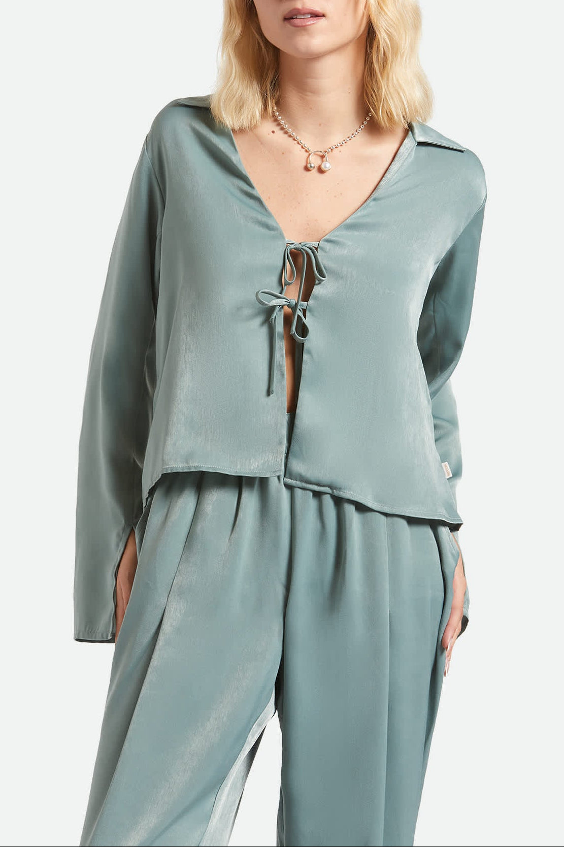 brixton-soho-silky-top-damen-top-blue-green-shine image 1