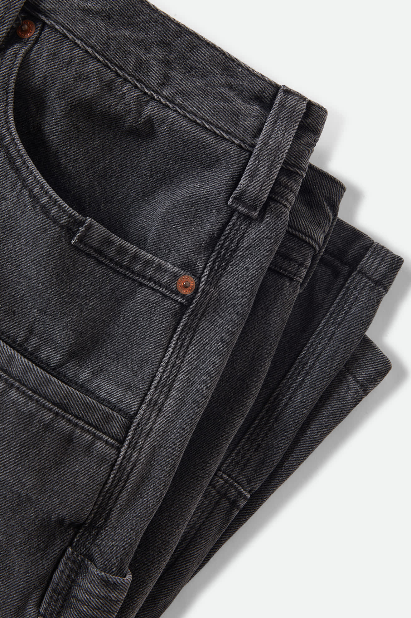 brixton-builders-carpenter-baggy-shorts-washed-black-denim image 5