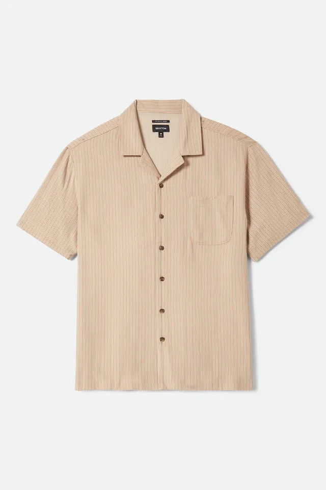 brixton-bunker-slub-kurzarmhemd-italian-clay-stripe image 1