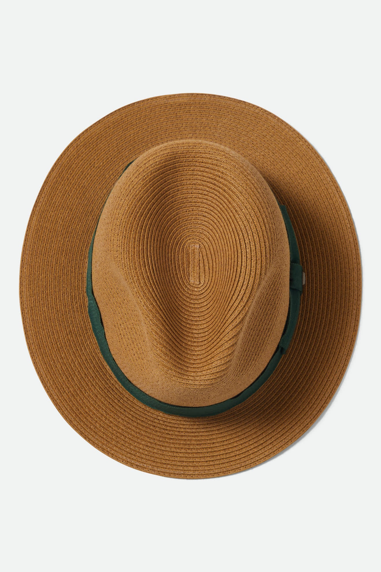 brixton-roma-straw-packable-fedora-dark-tan-primal-green image 6