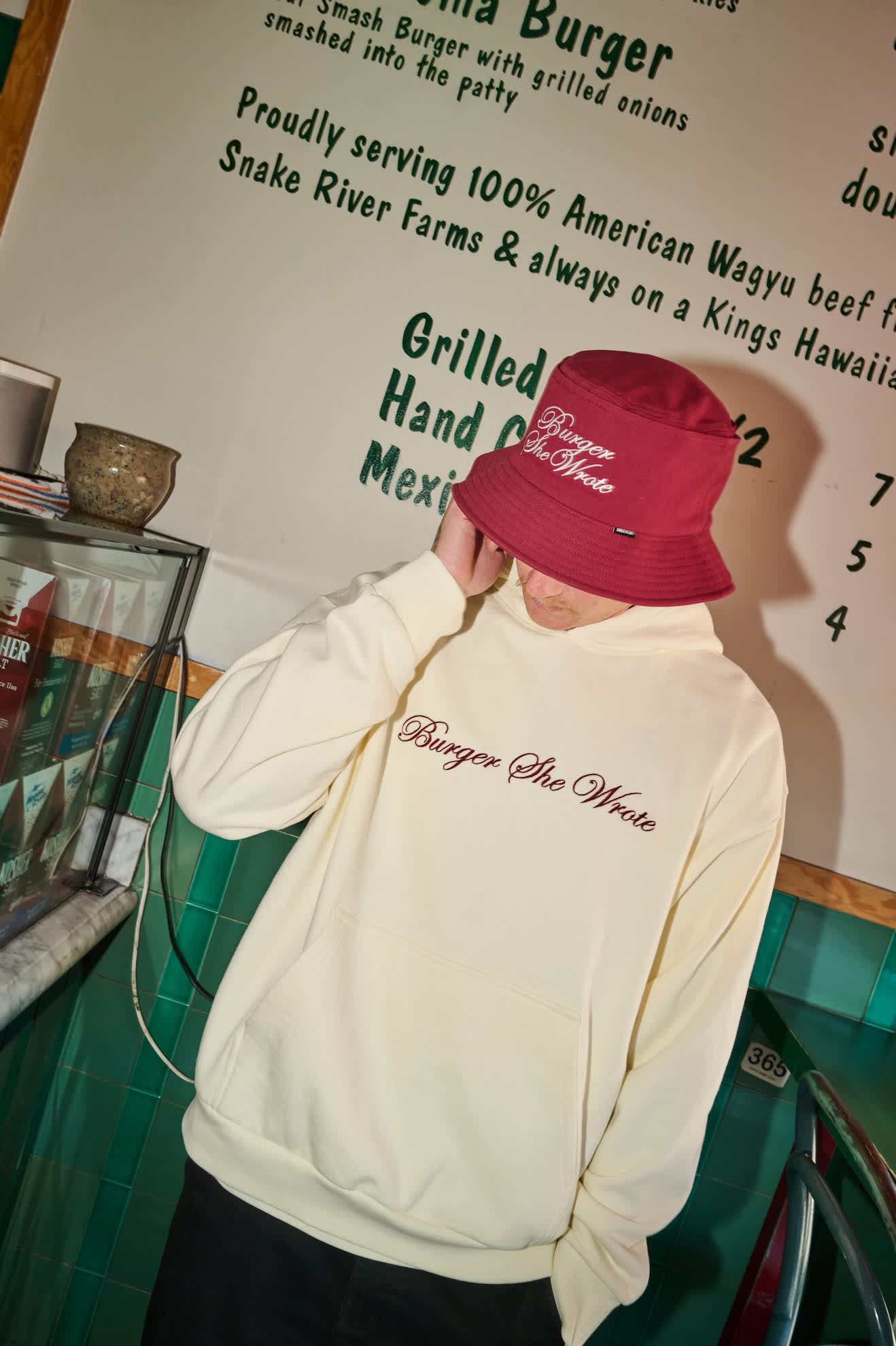 brixton-burger-she-wrote-bucket-hat-burgundy image 7