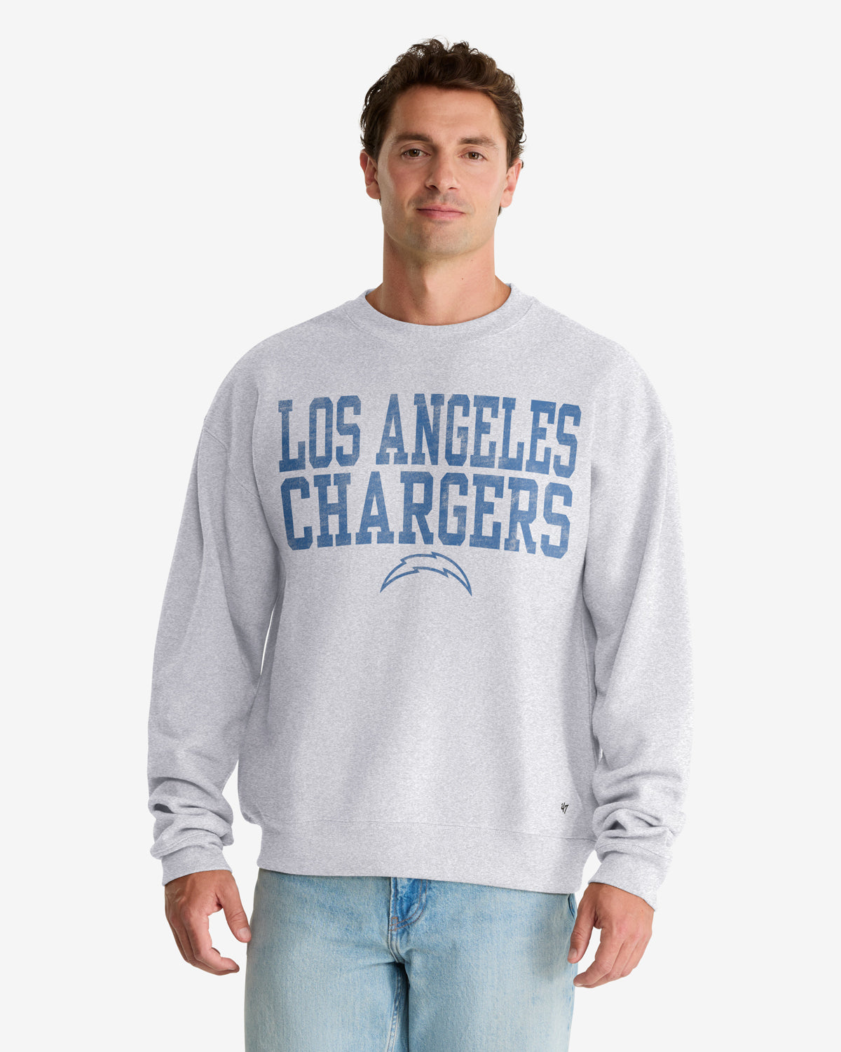 47-brand-chargers-campus-stack-sweatshirt-quartz-grey image 1