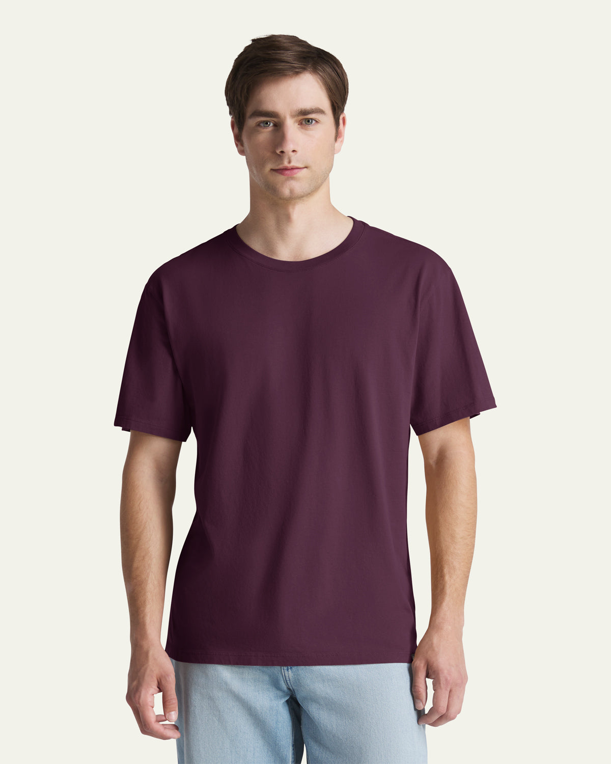 47-basics-everyday-tee-t-shirt-dark-maroon-herren image 1