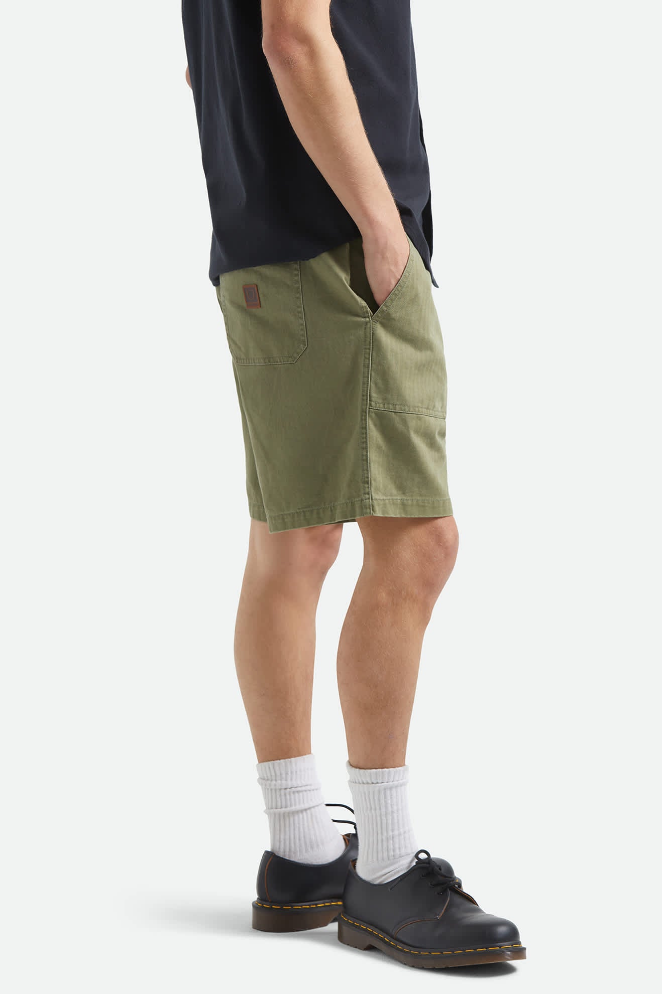 brixton-surplus-herringbone-shorts-washed-olive-green-7 image 3