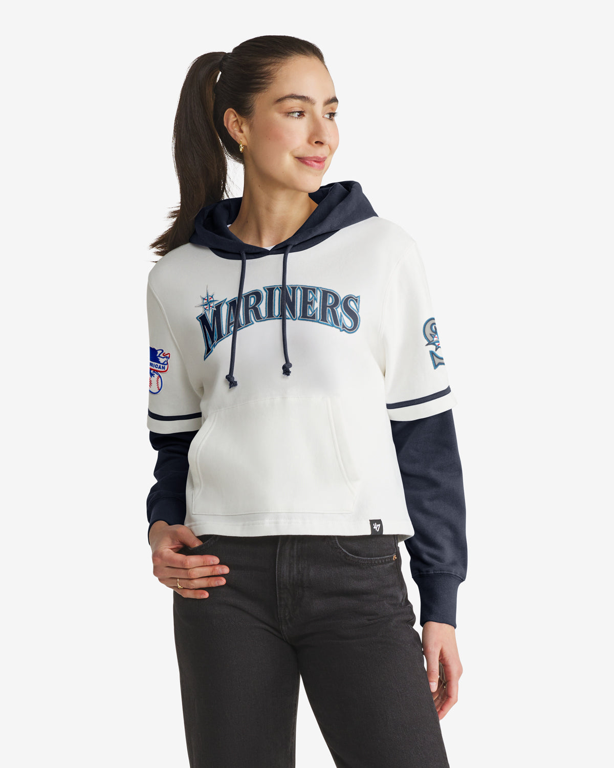 47-shortstop-hoodie-mariners-cropped-wei-damen image 1