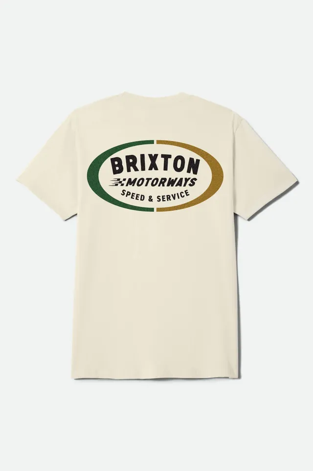 brixton-rhett-t-shirt-cream-herren-baumwolle-print image 1