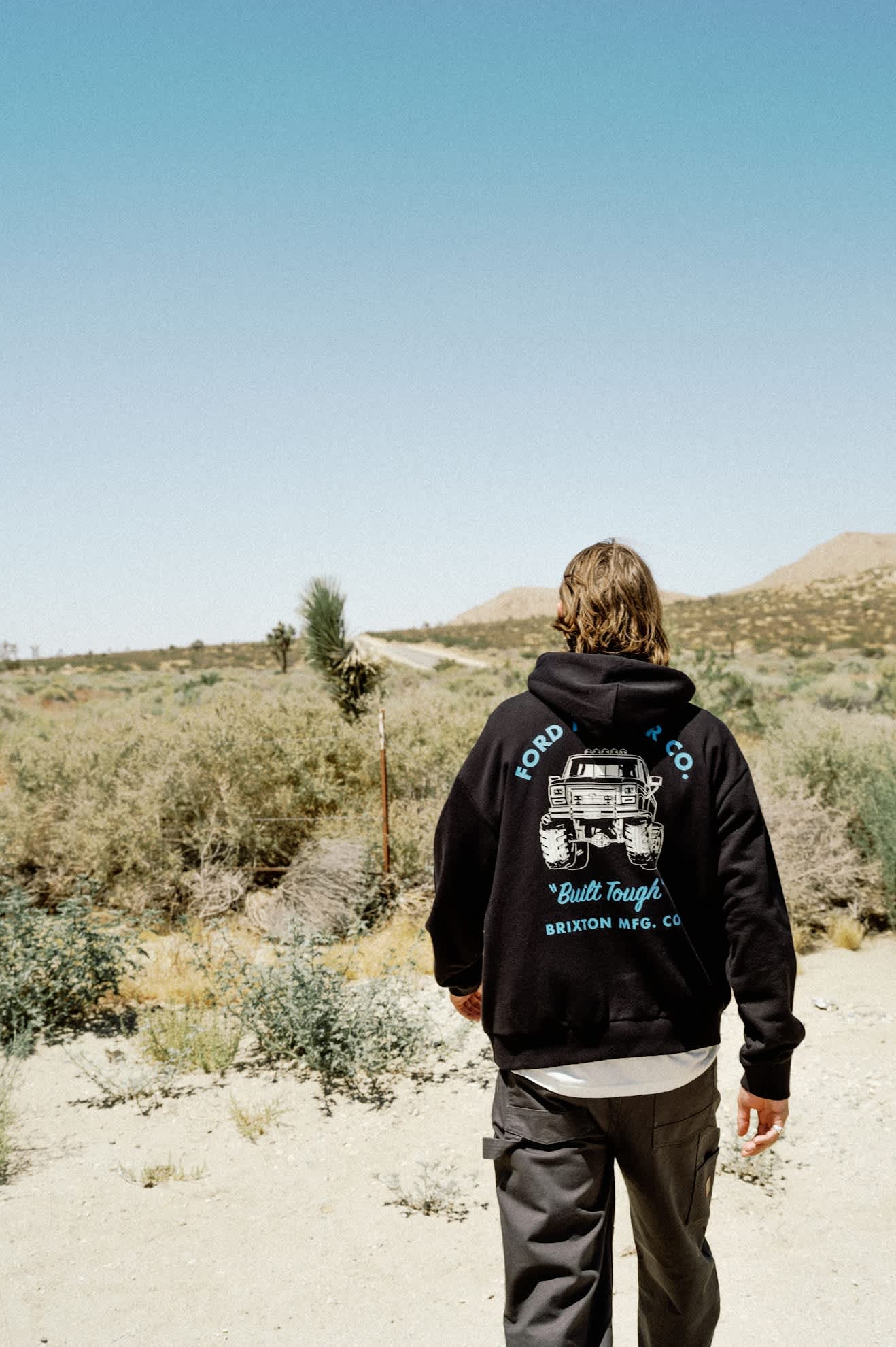 brixton-ford-built-tough-4x4-hoodie-burnt-rubber-schwarz image 8