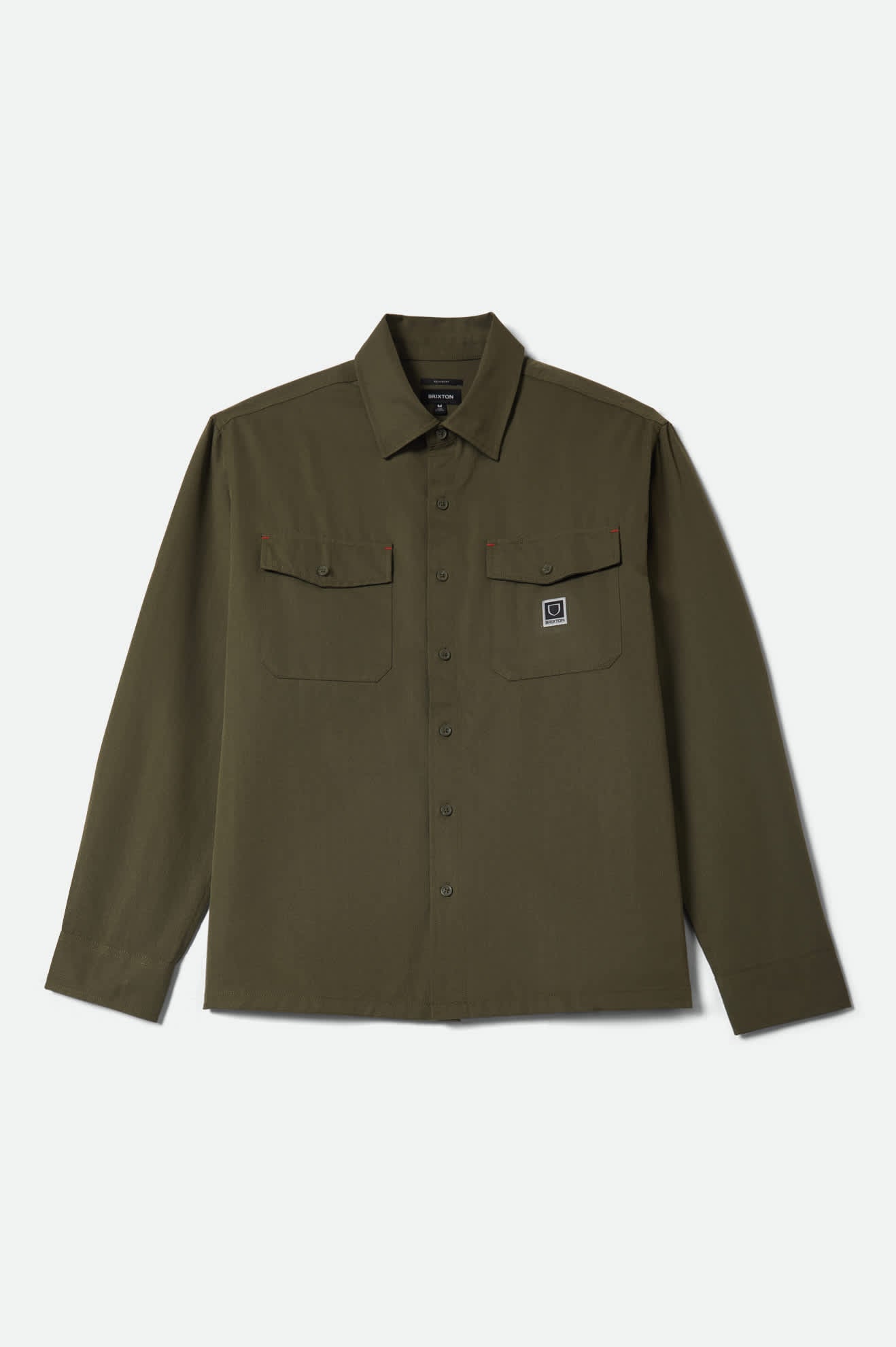 brixton-journey-lightweight-hemd-langarm-dark-olive-polyester image 1